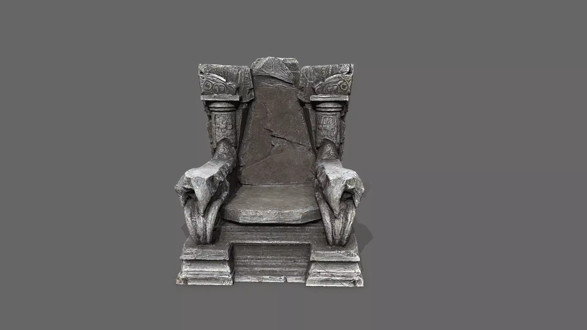 old throne Low-poly 3D model_9