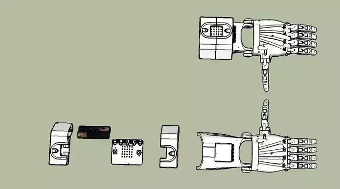 Support BBCmicrobit hand prosthesis