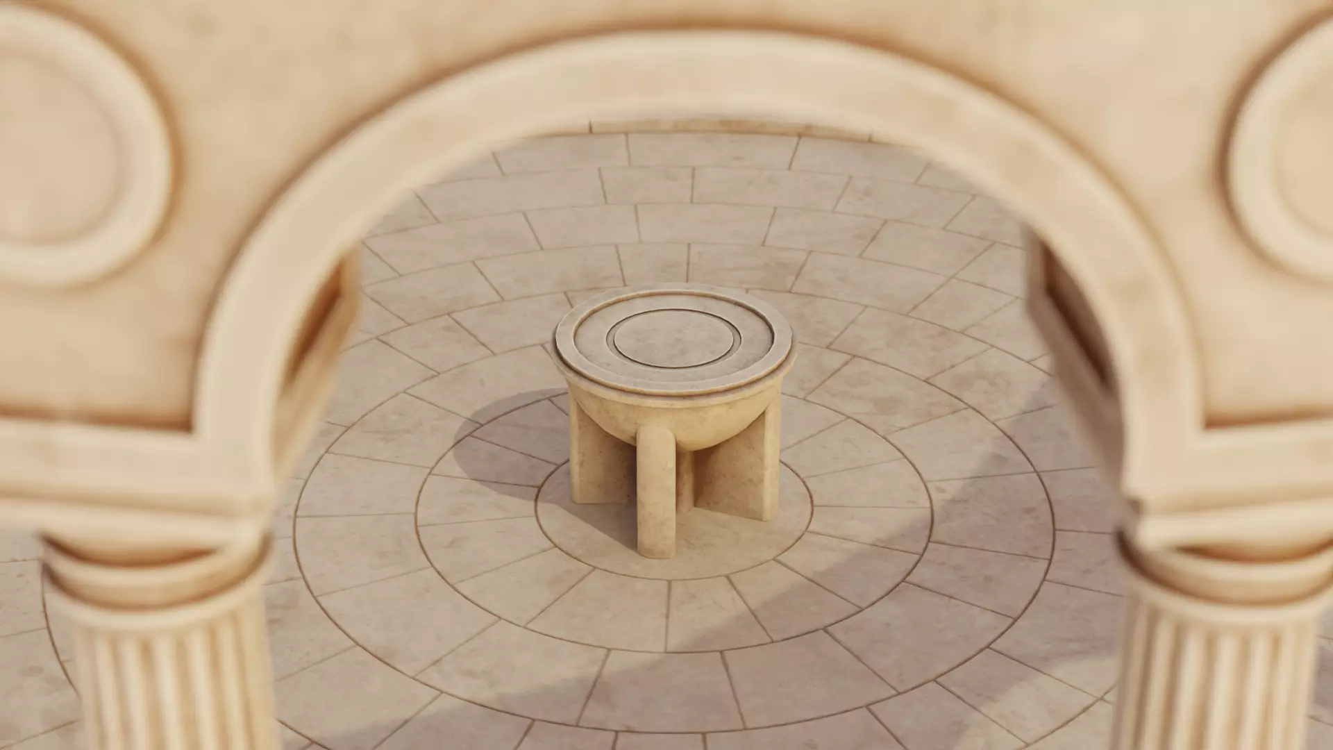 Greek columns ancient ruins tholos Low-poly 3D model_5