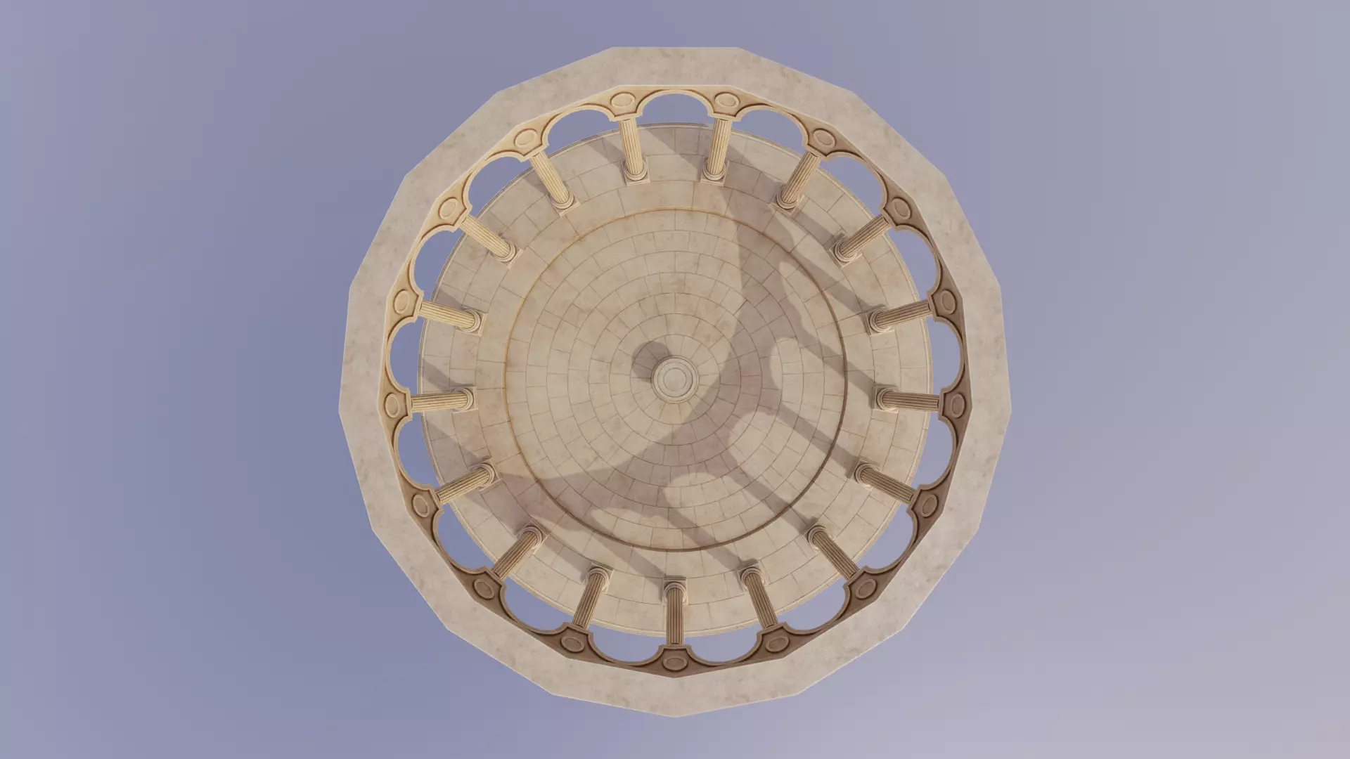 Greek columns ancient ruins tholos Low-poly 3D model_4