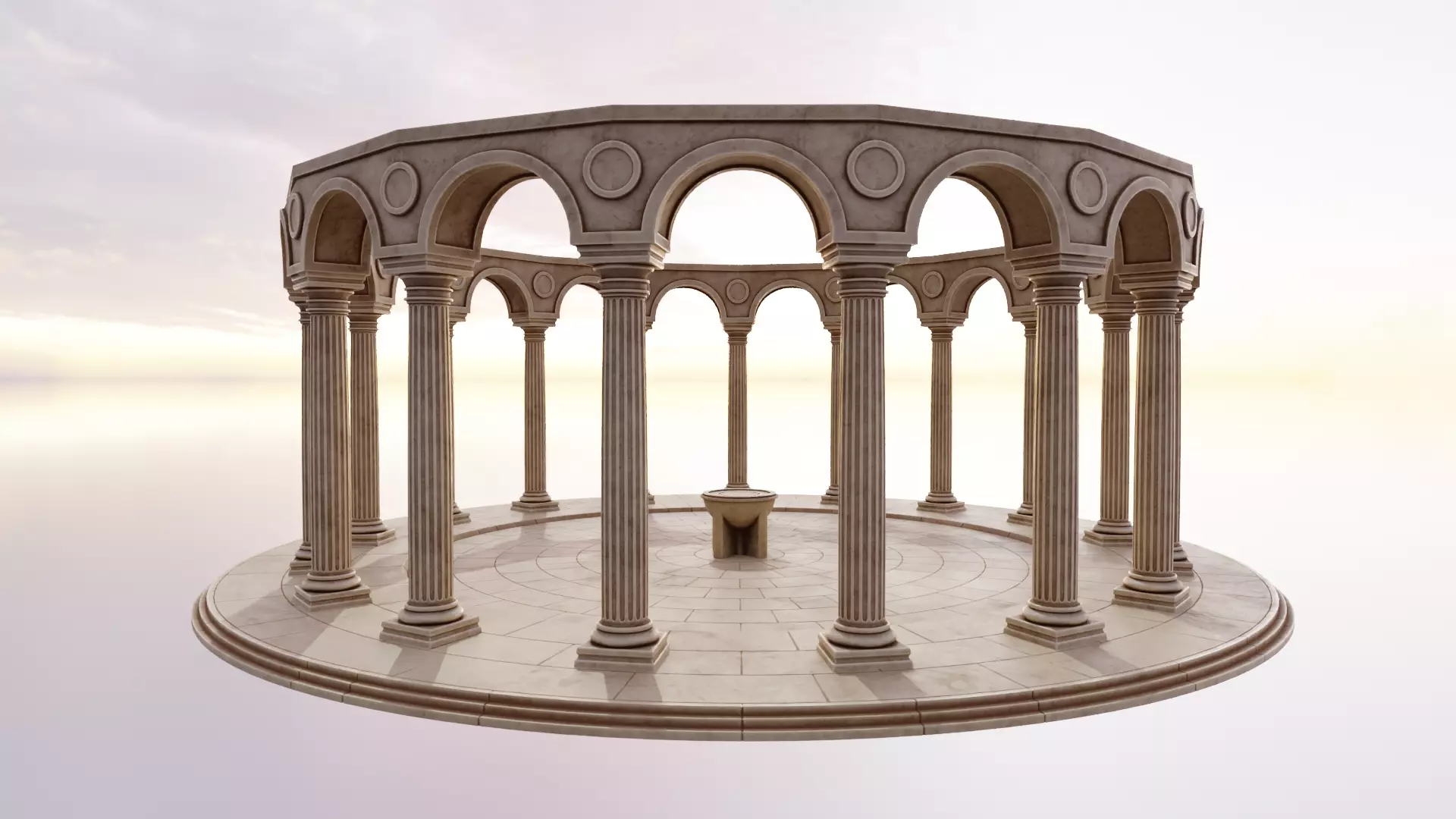 Greek columns ancient ruins tholos Low-poly 3D model_8