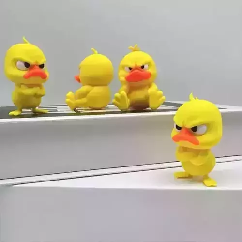Decorative sculpture design home minimalist angry duck 3D print model