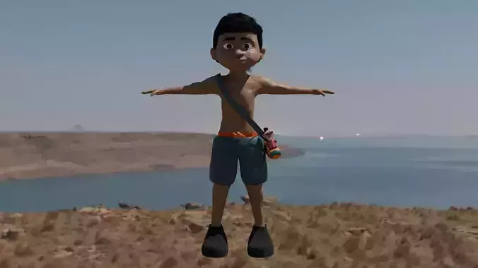 3D sculpt African boy character