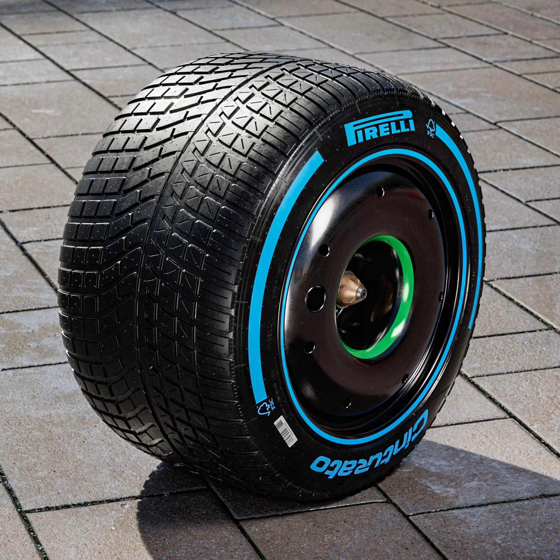 Pirelli Formula 1 2026 Rear FULL WET 375 35 R18 3D model_0