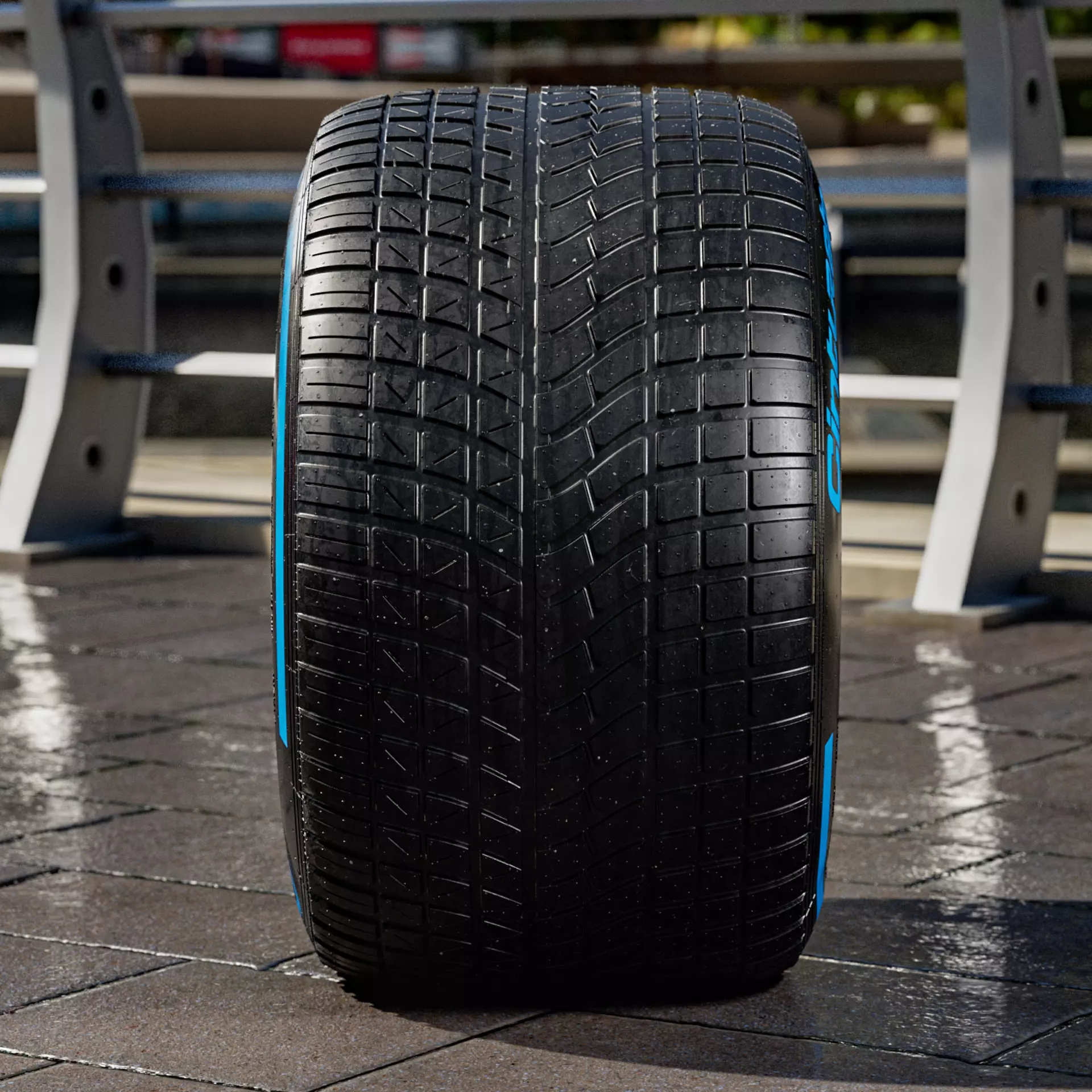 Pirelli Formula 1 2026 Rear FULL WET 375 35 R18 3D model_2