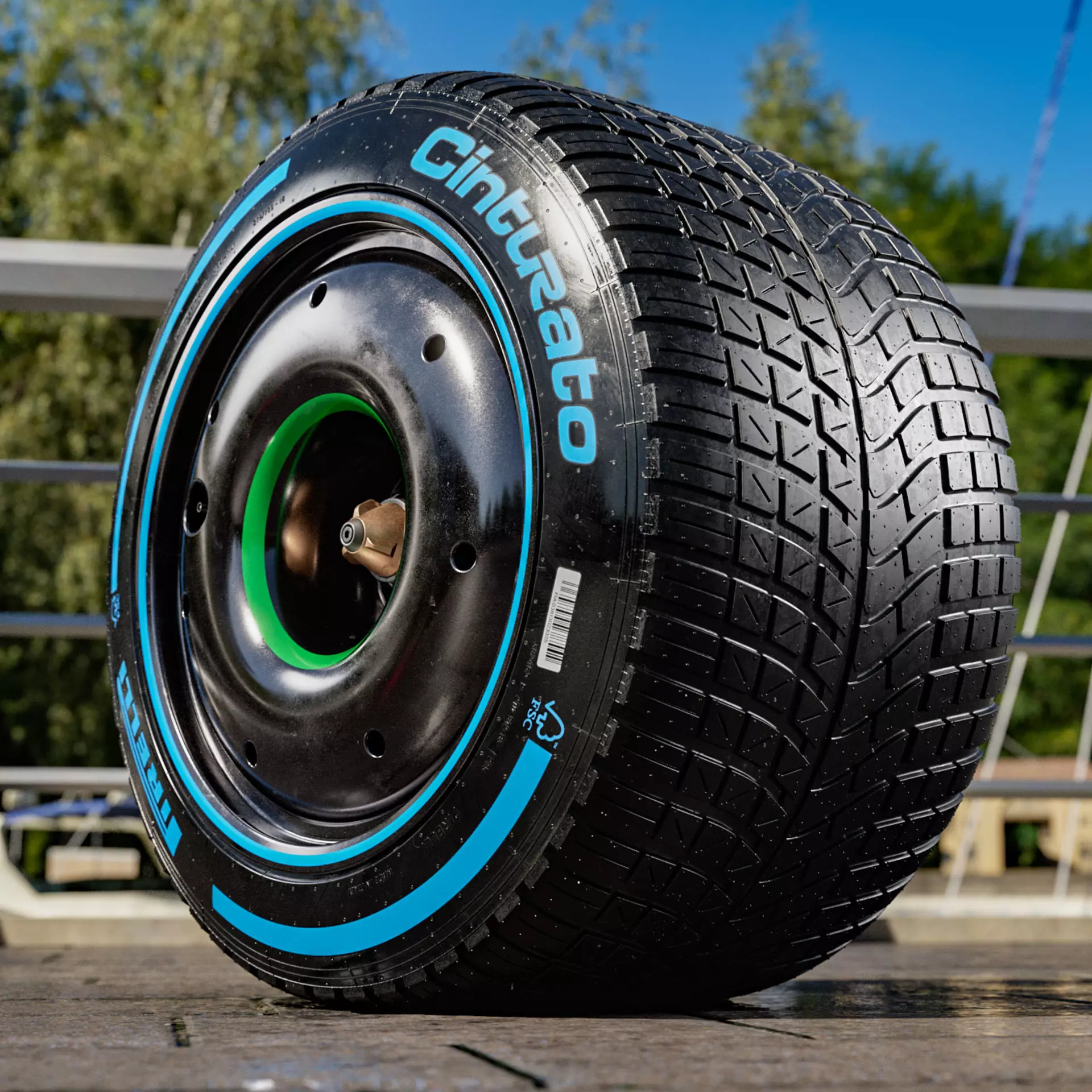 Pirelli Formula 1 2026 Rear FULL WET 375 35 R18 3D model_7