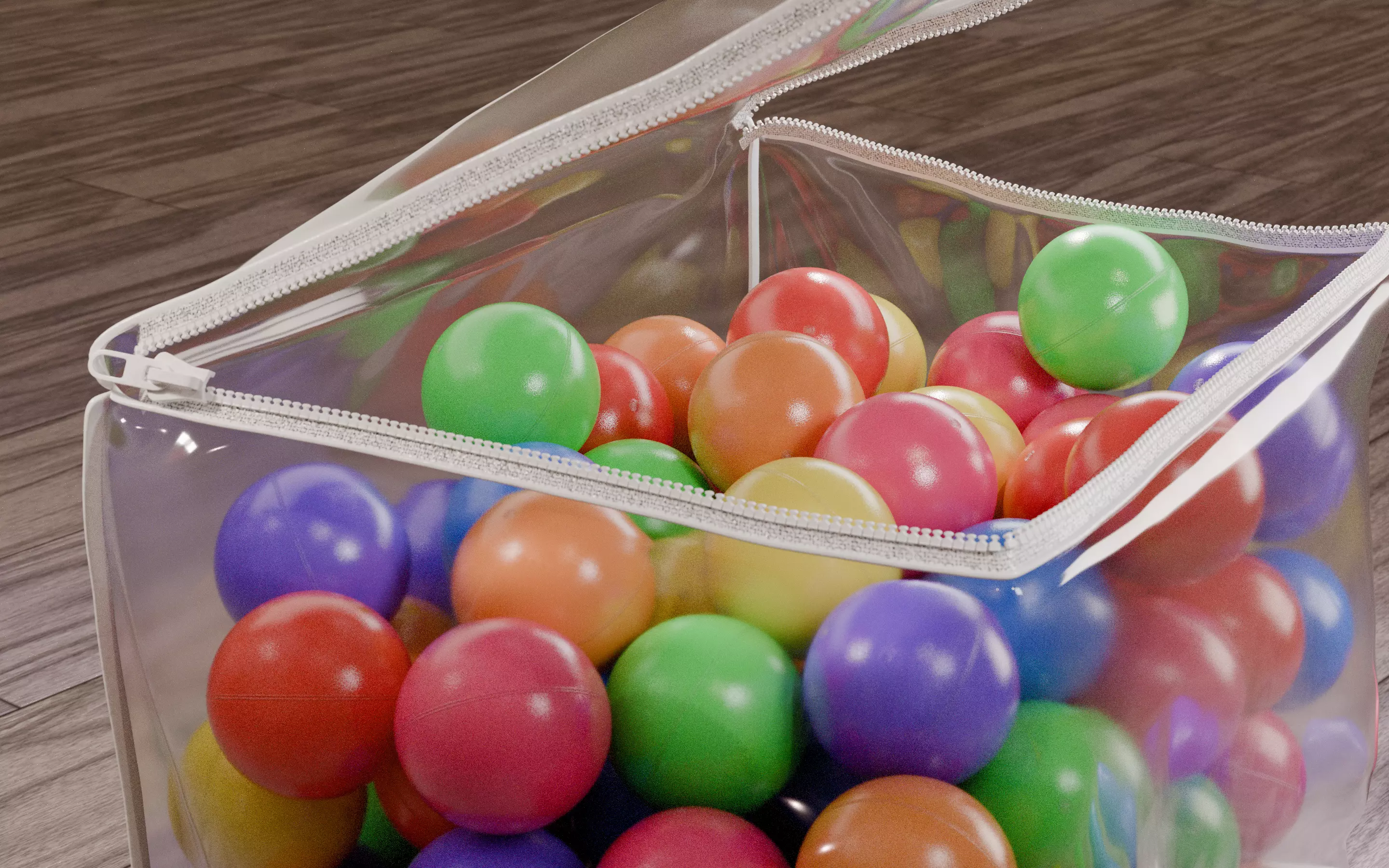 Vivid color ball with PVC bag Low-poly 3D model_9