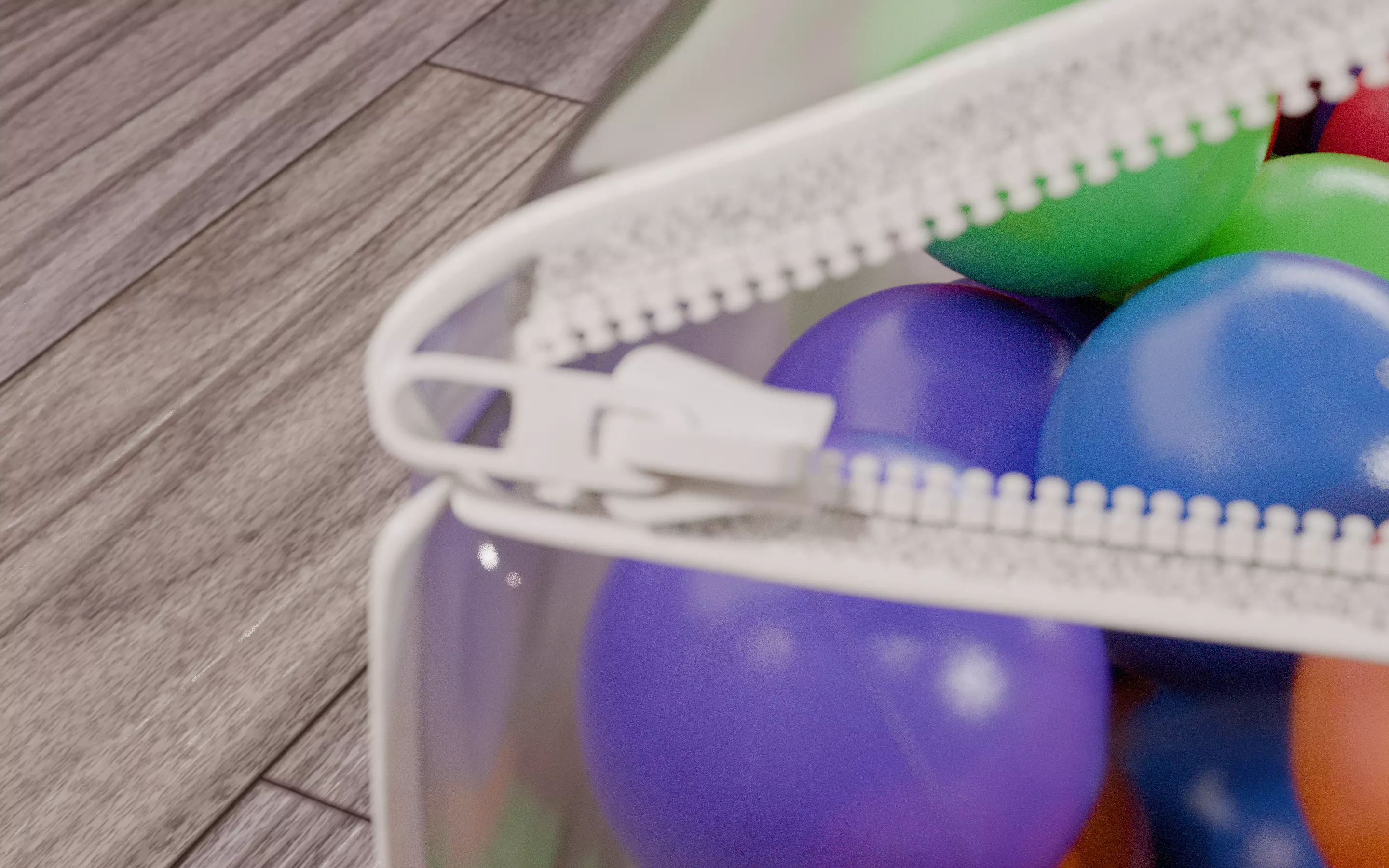 Vivid color ball with PVC bag Low-poly 3D model_10