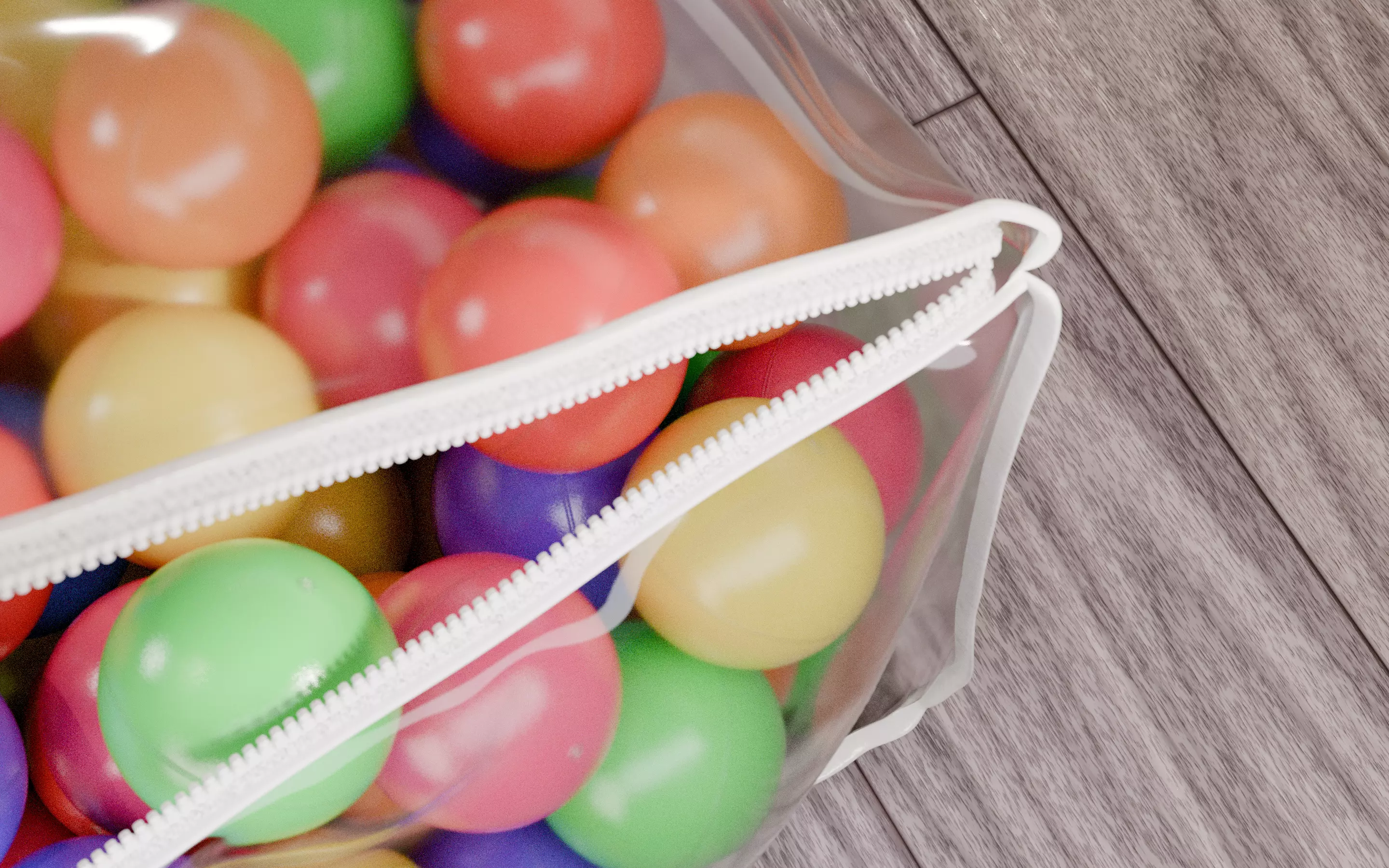 Vivid color ball with PVC bag Low-poly 3D model_4