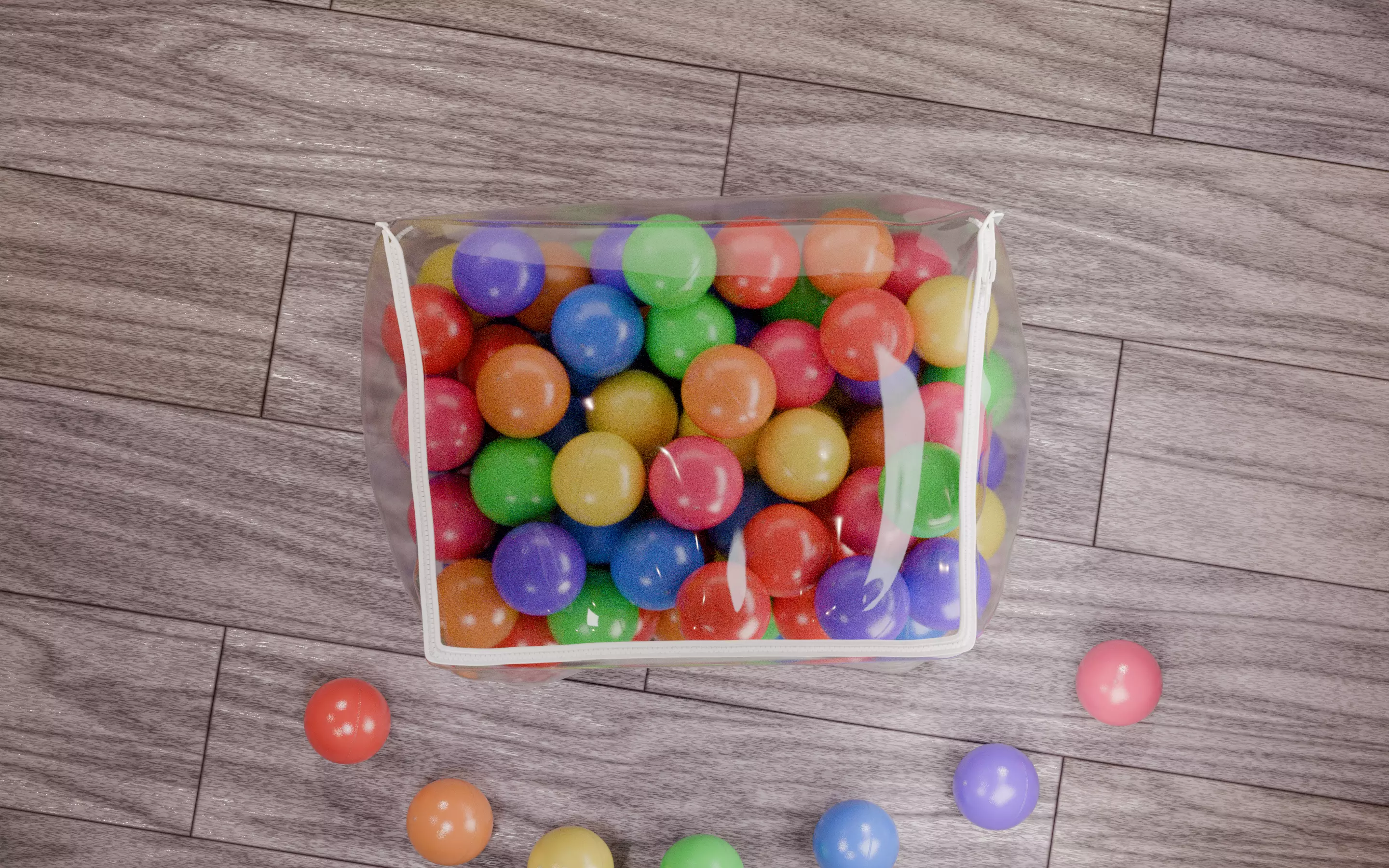 Vivid color ball with PVC bag Low-poly 3D model_18