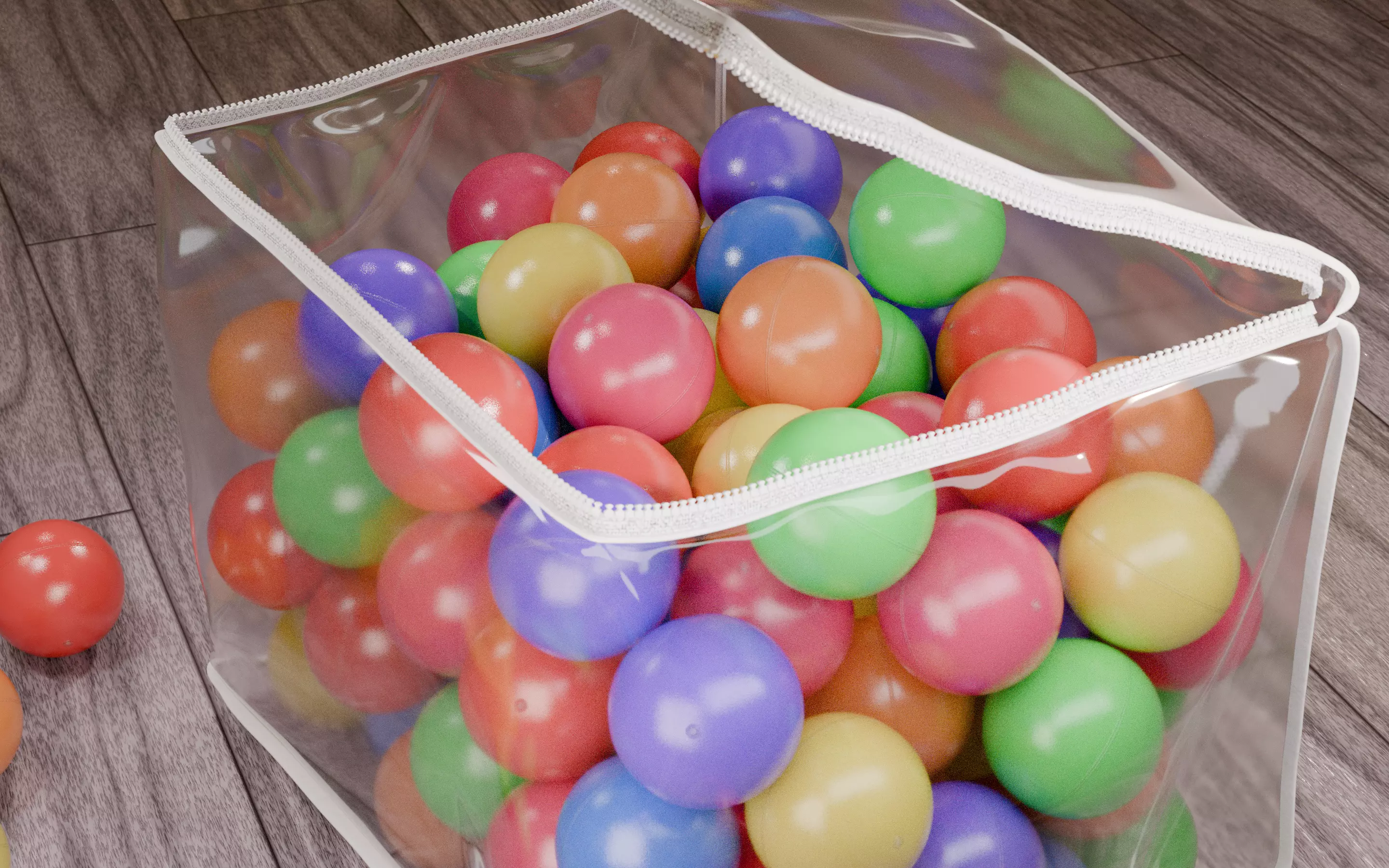 Vivid color ball with PVC bag Low-poly 3D model_12