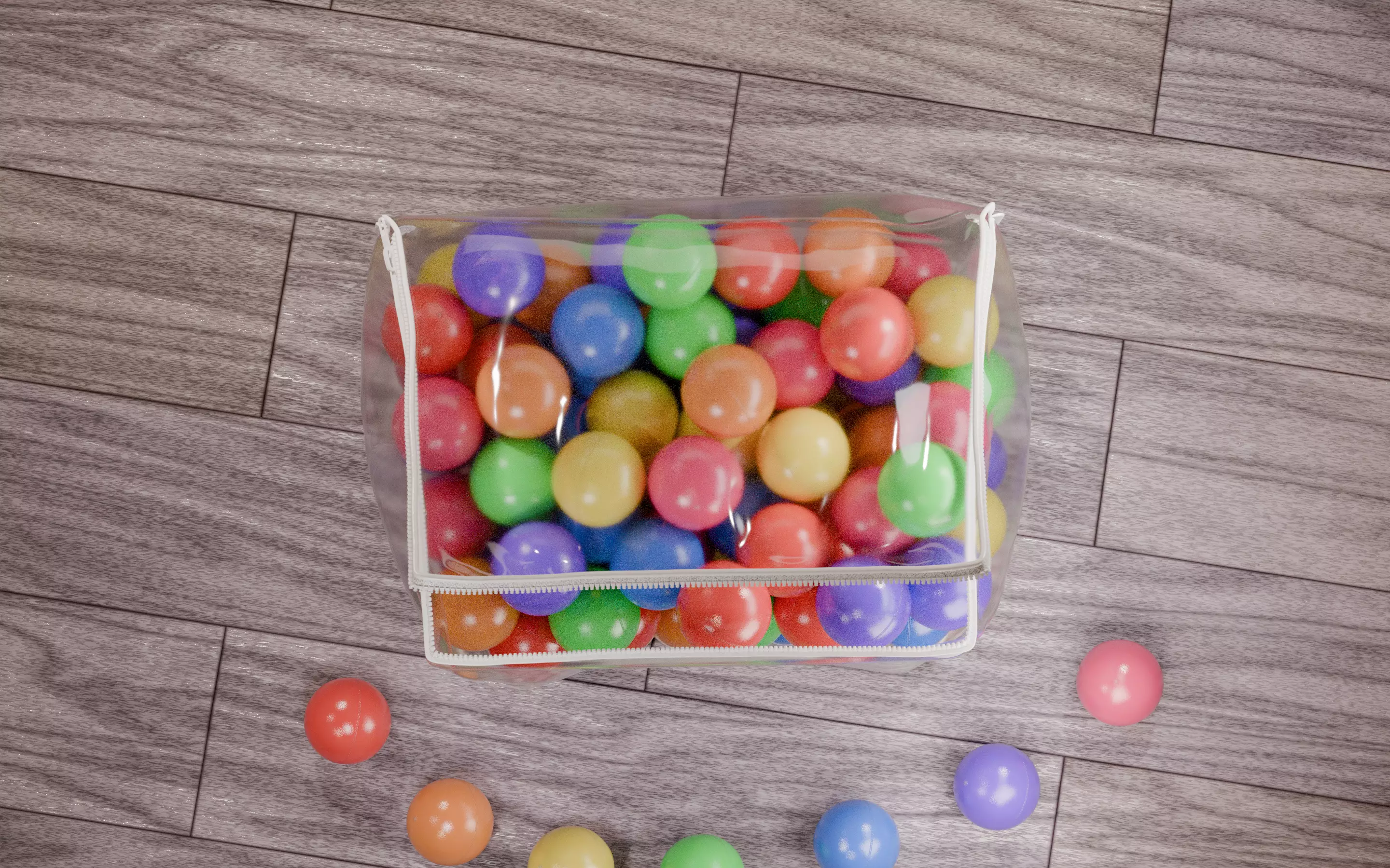 Vivid color ball with PVC bag Low-poly 3D model_8