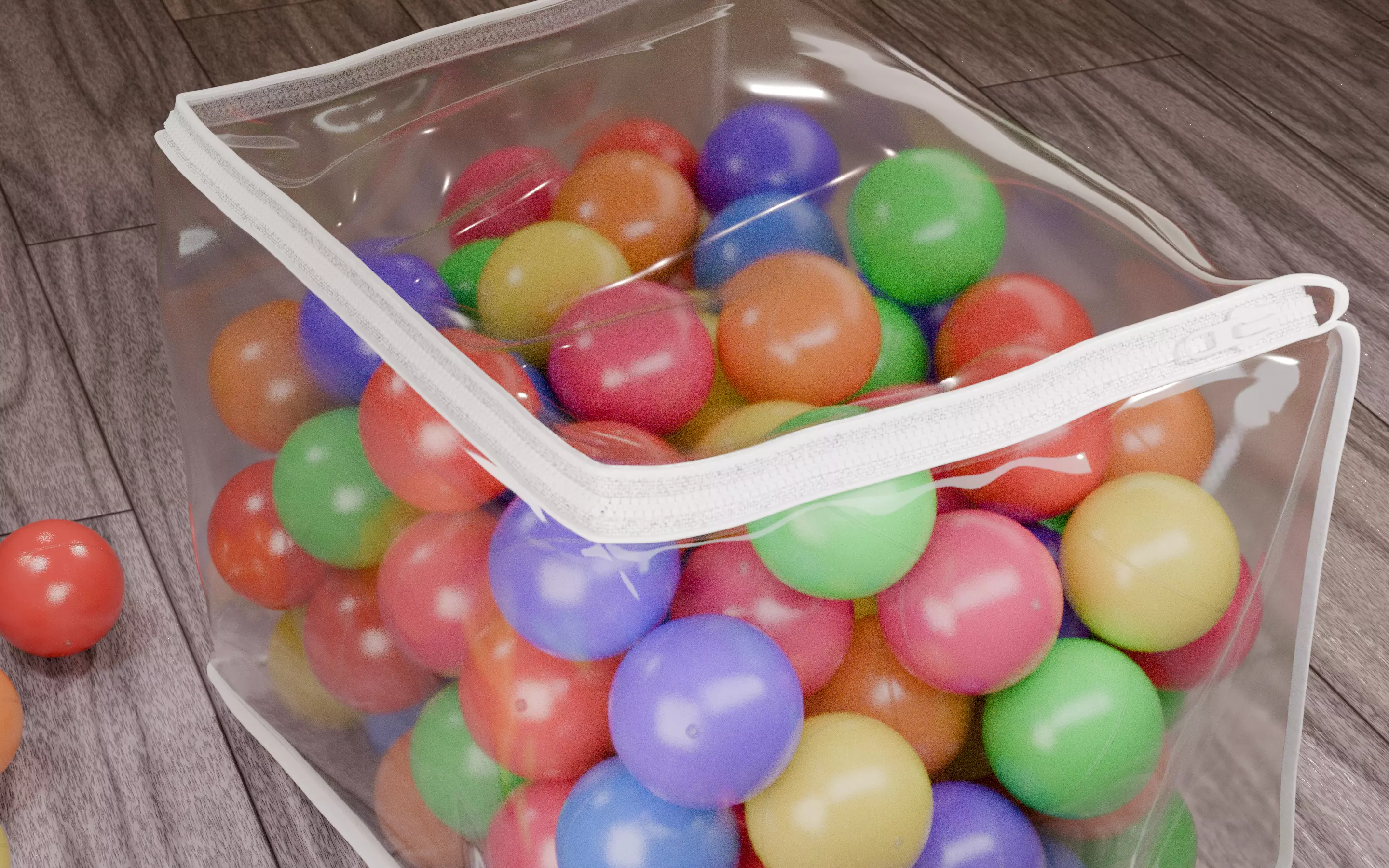 Vivid color ball with PVC bag Low-poly 3D model_24