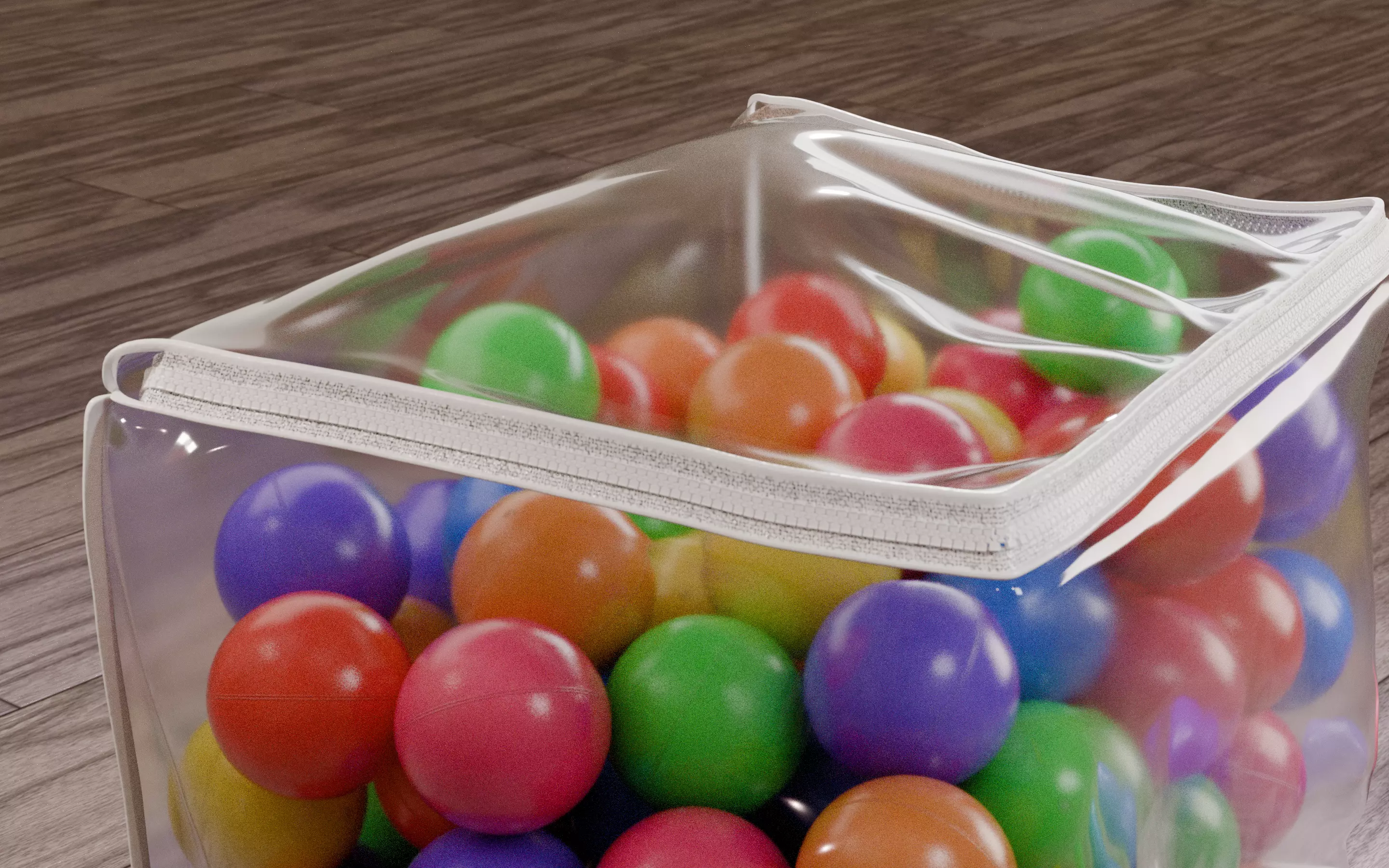 Vivid color ball with PVC bag Low-poly 3D model_23