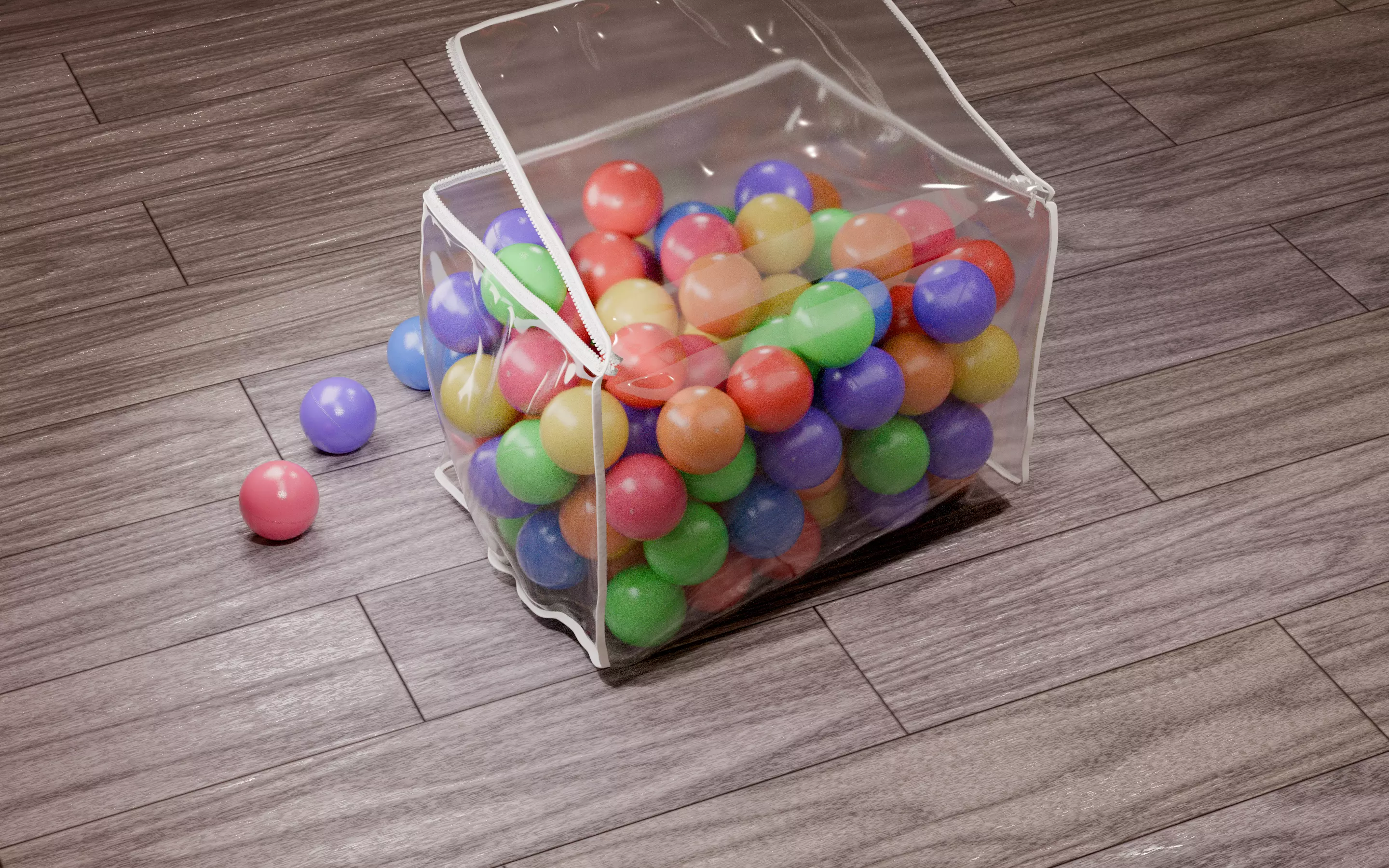 Vivid color ball with PVC bag Low-poly 3D model_6