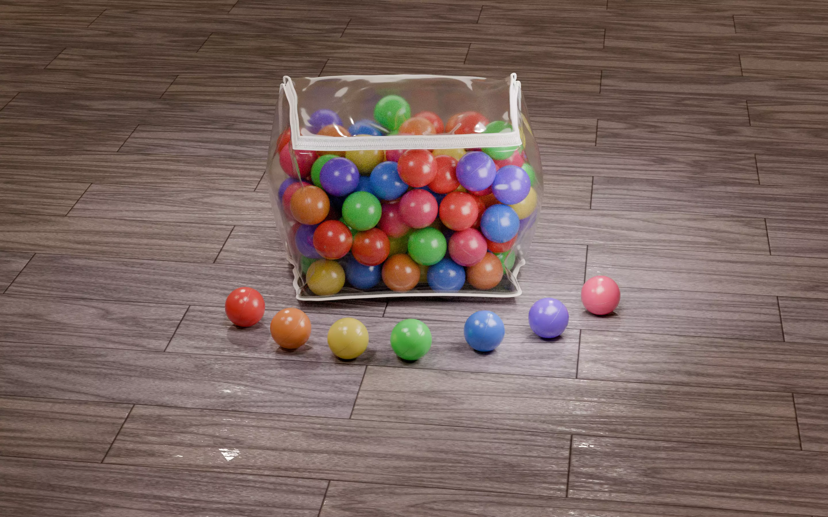 Vivid color ball with PVC bag Low-poly 3D model_20