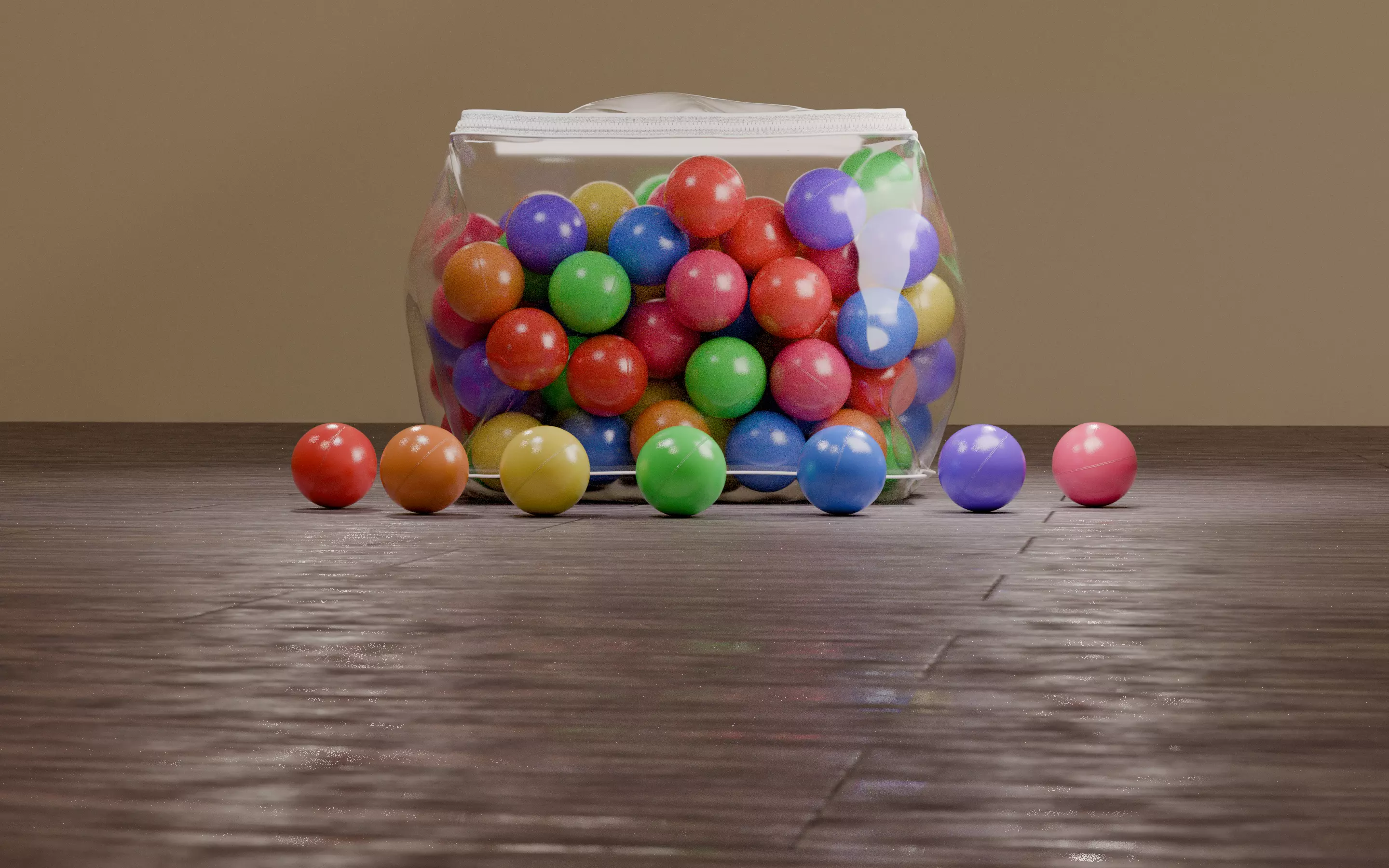 Vivid color ball with PVC bag Low-poly 3D model_21