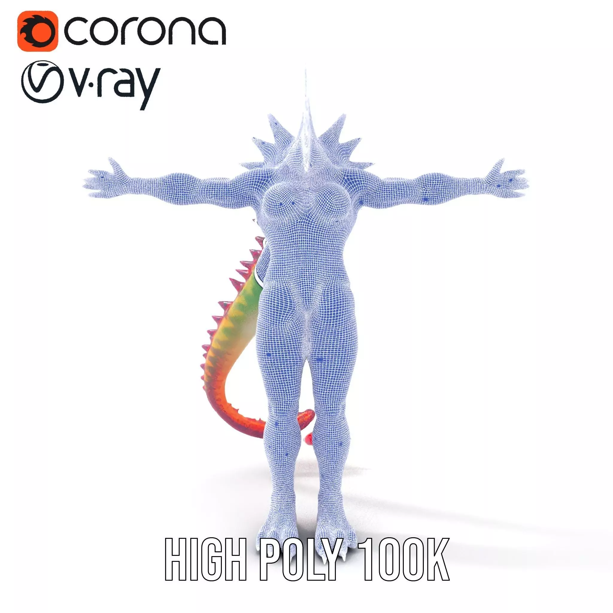 Colorful Reptilian Creature Model Pack Low-poly 3D model_28