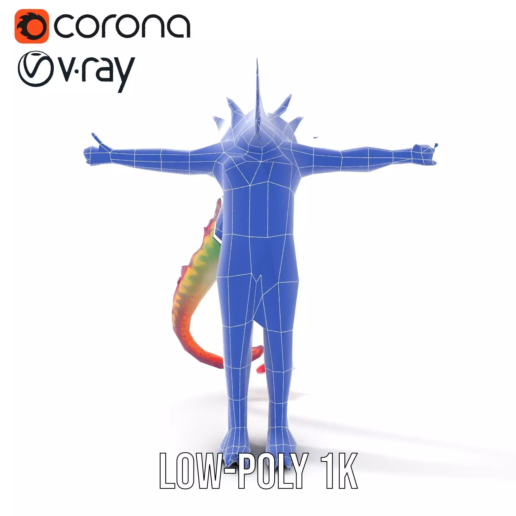 Colorful Reptilian Creature Model Pack Low-poly 3D model_11