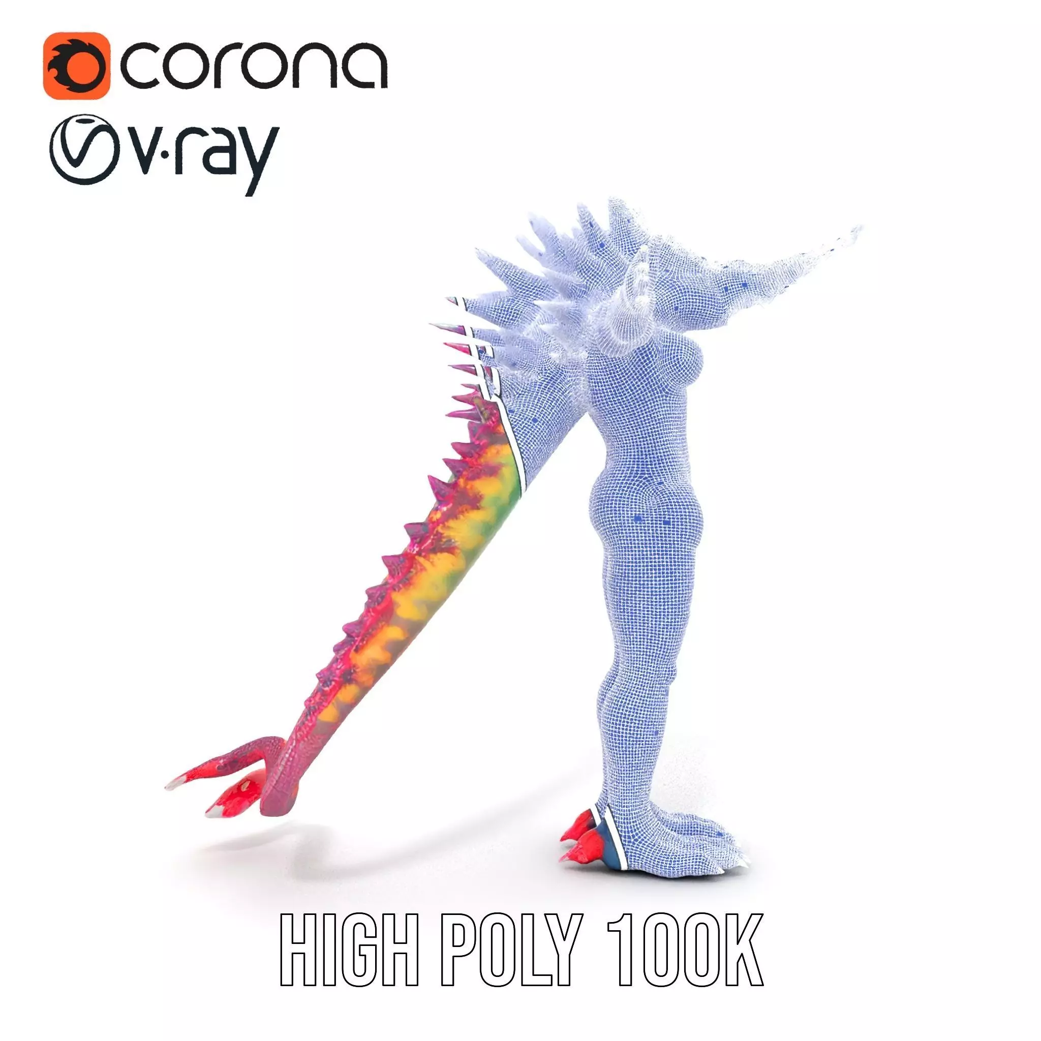 Colorful Reptilian Creature Model Pack Low-poly 3D model_31