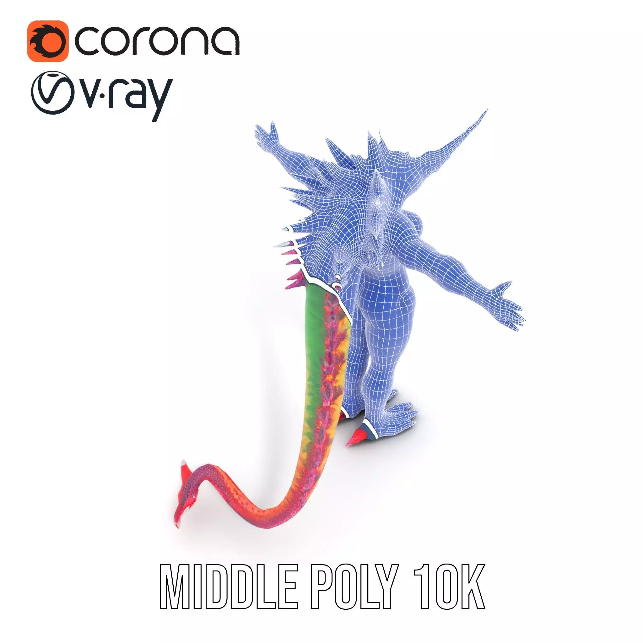 Colorful Reptilian Creature Model Pack Low-poly 3D model_26