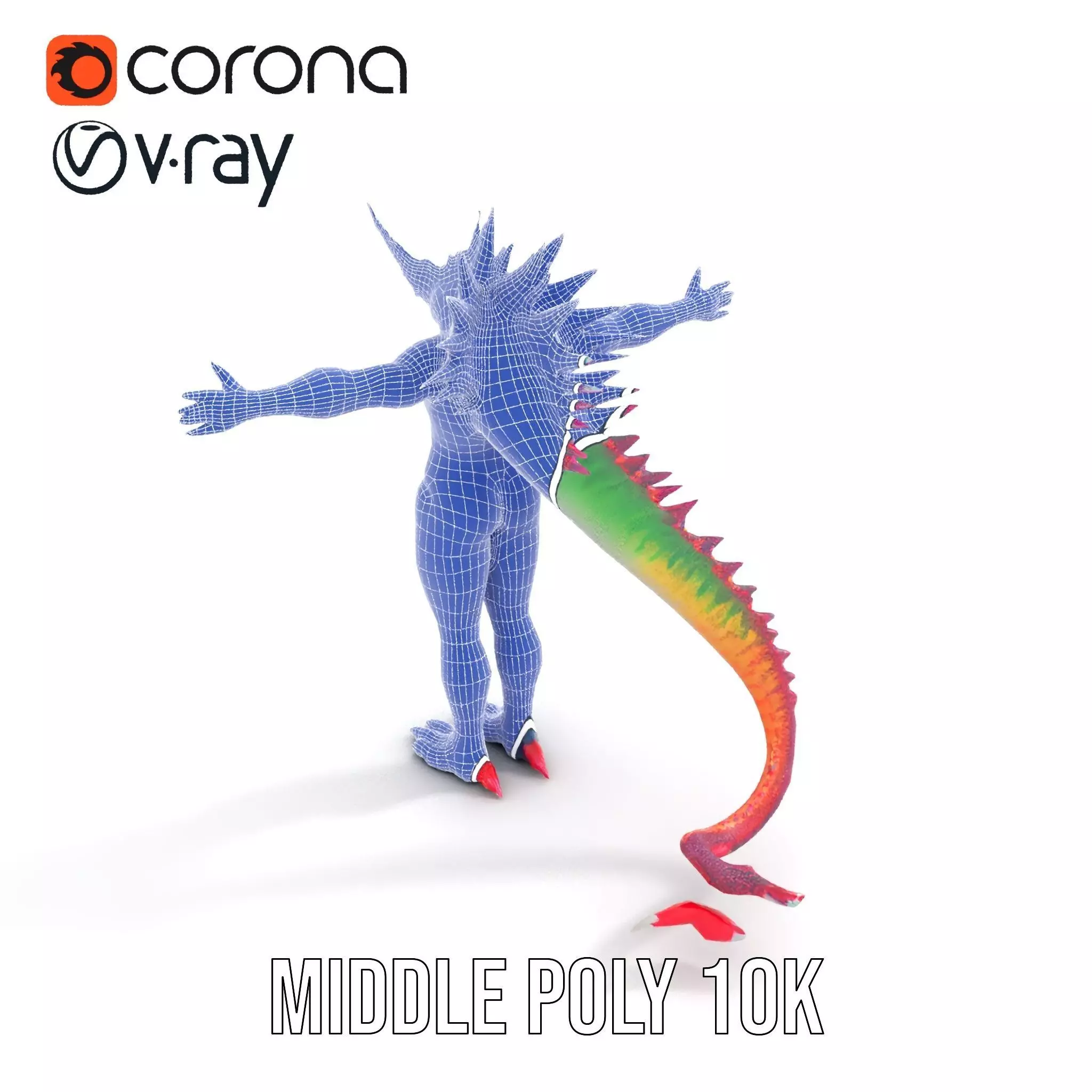 Colorful Reptilian Creature Model Pack Low-poly 3D model_23