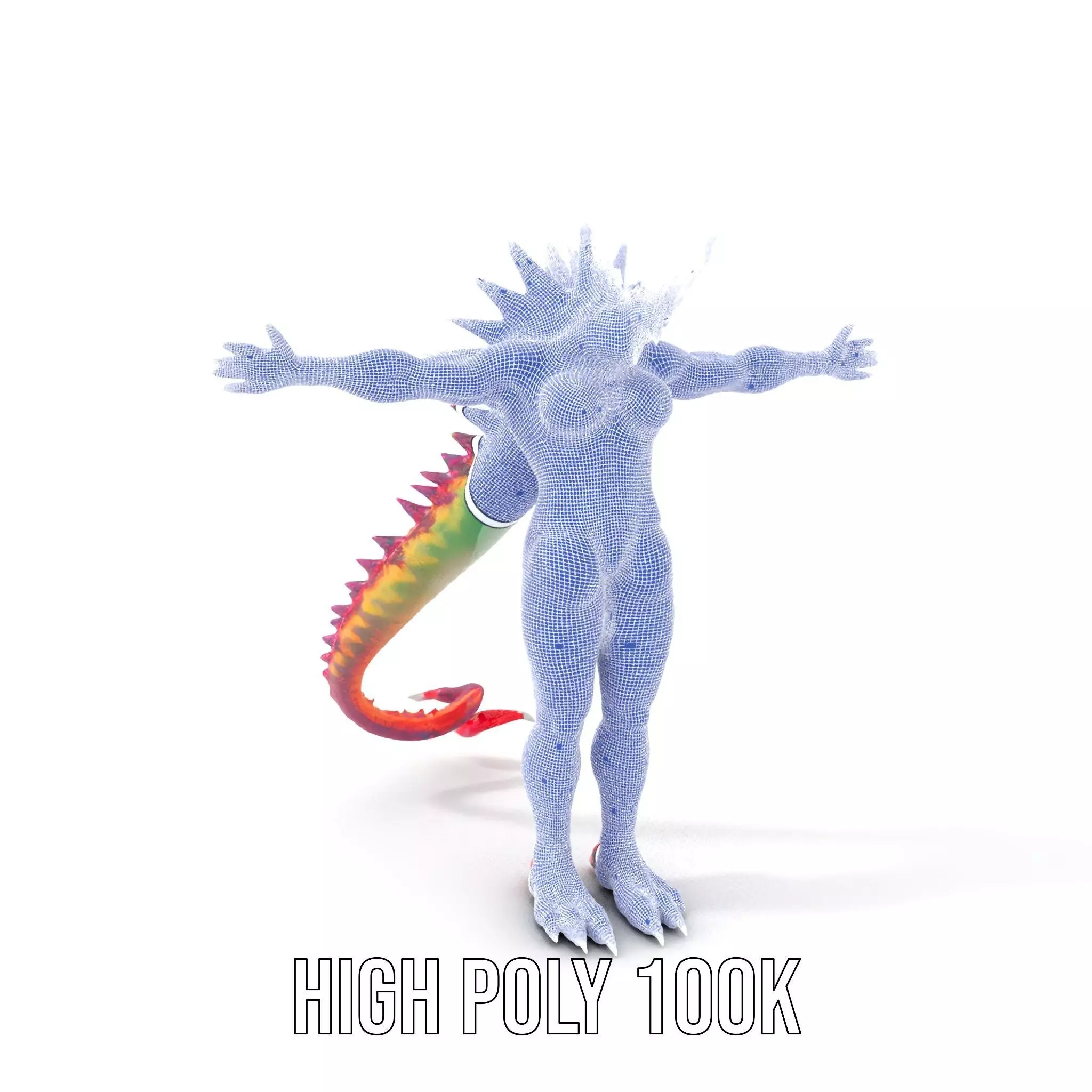 Colorful Reptilian Creature Model Pack Low-poly 3D model_4