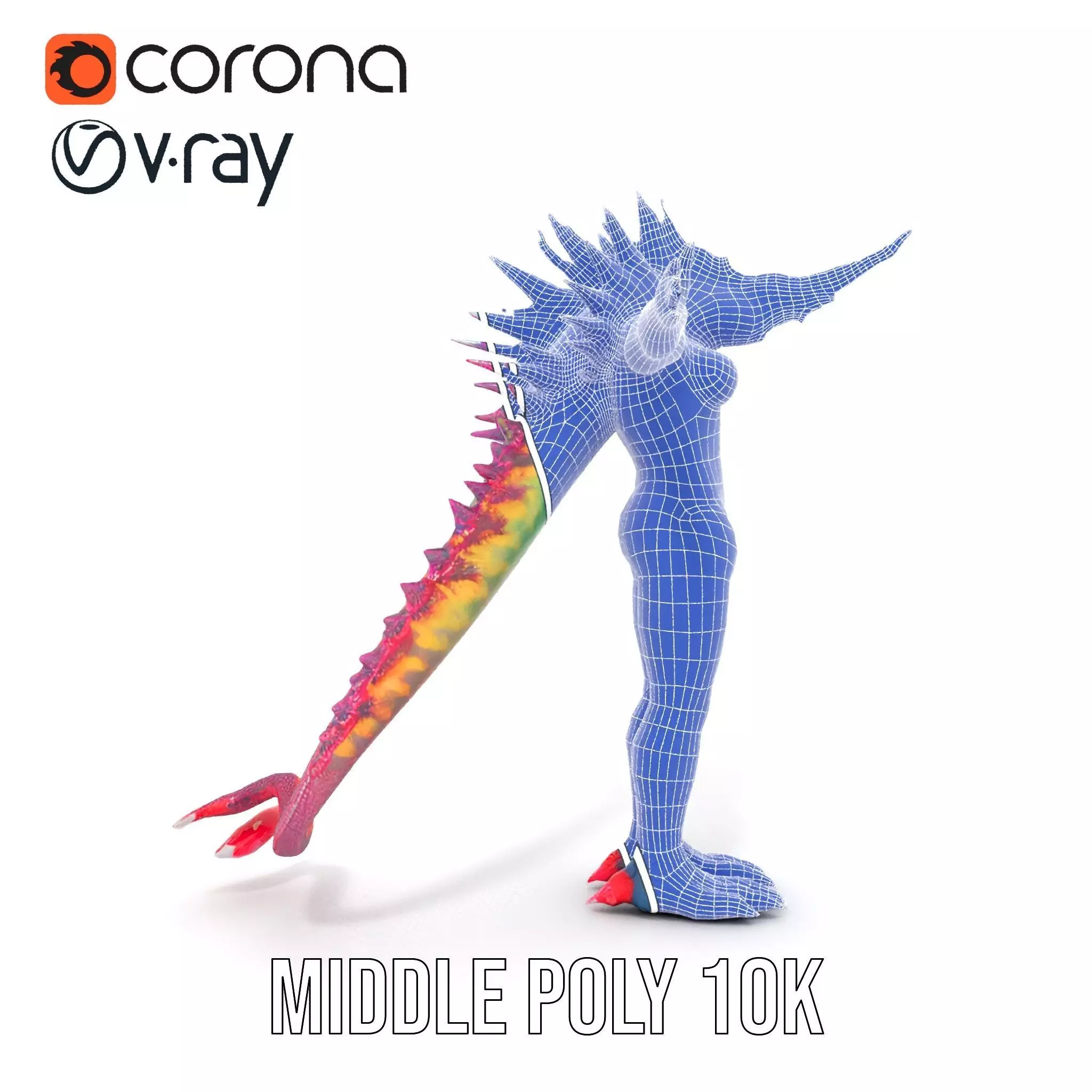Colorful Reptilian Creature Model Pack Low-poly 3D model_21