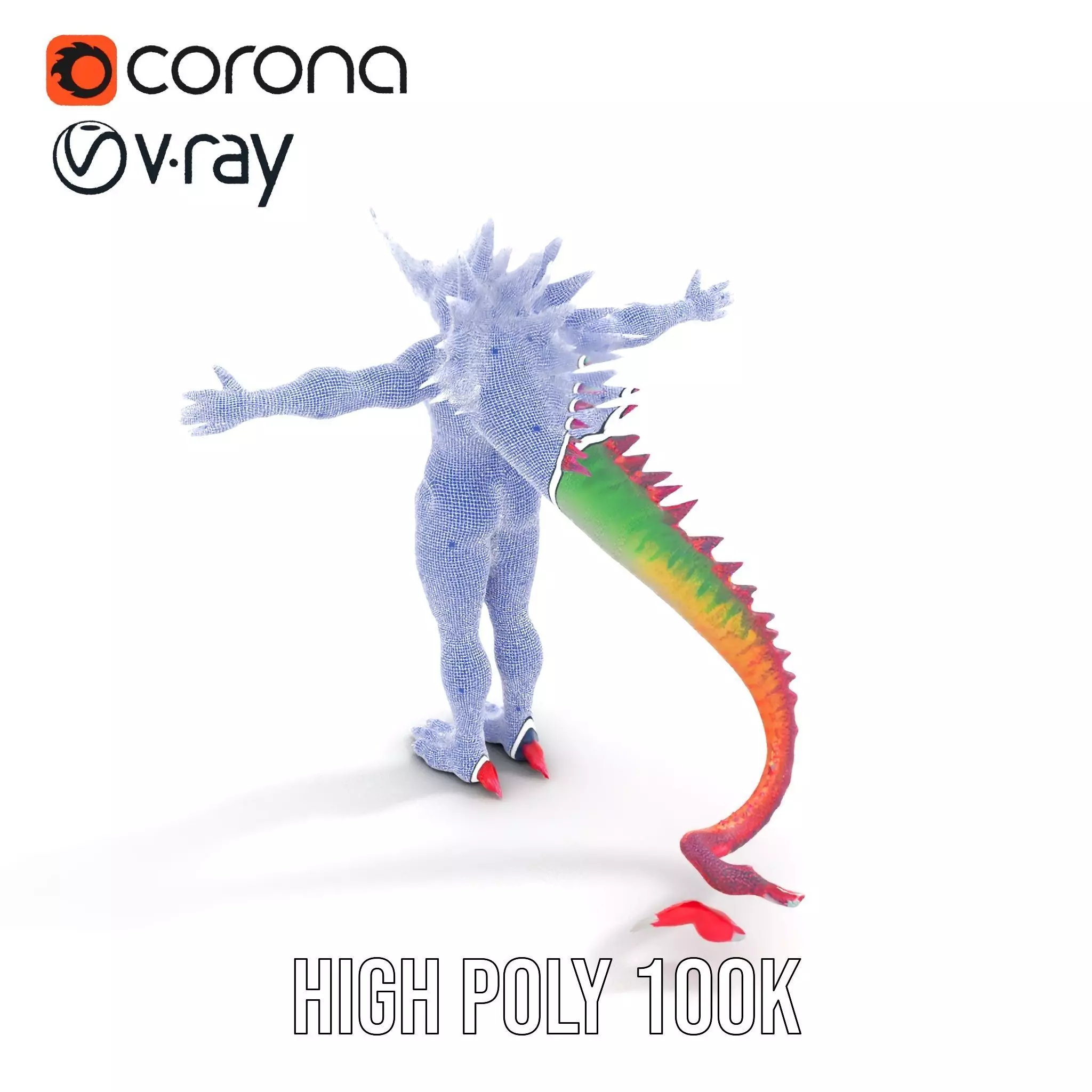 Colorful Reptilian Creature Model Pack Low-poly 3D model_25