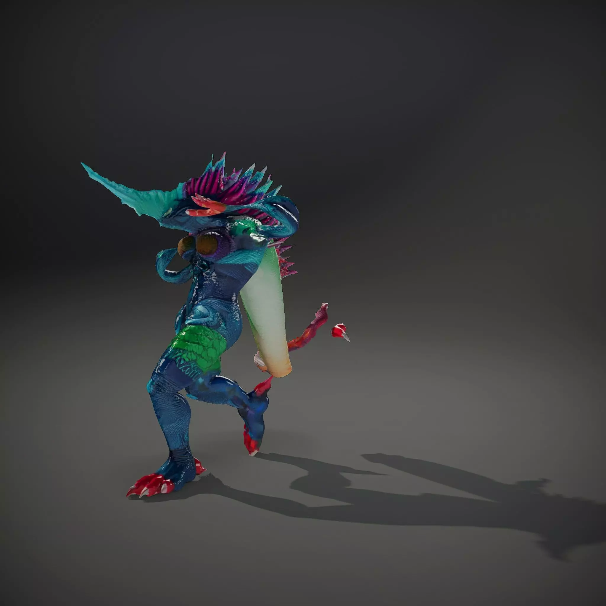 Colorful Reptilian Creature Model Pack Low-poly 3D model_34