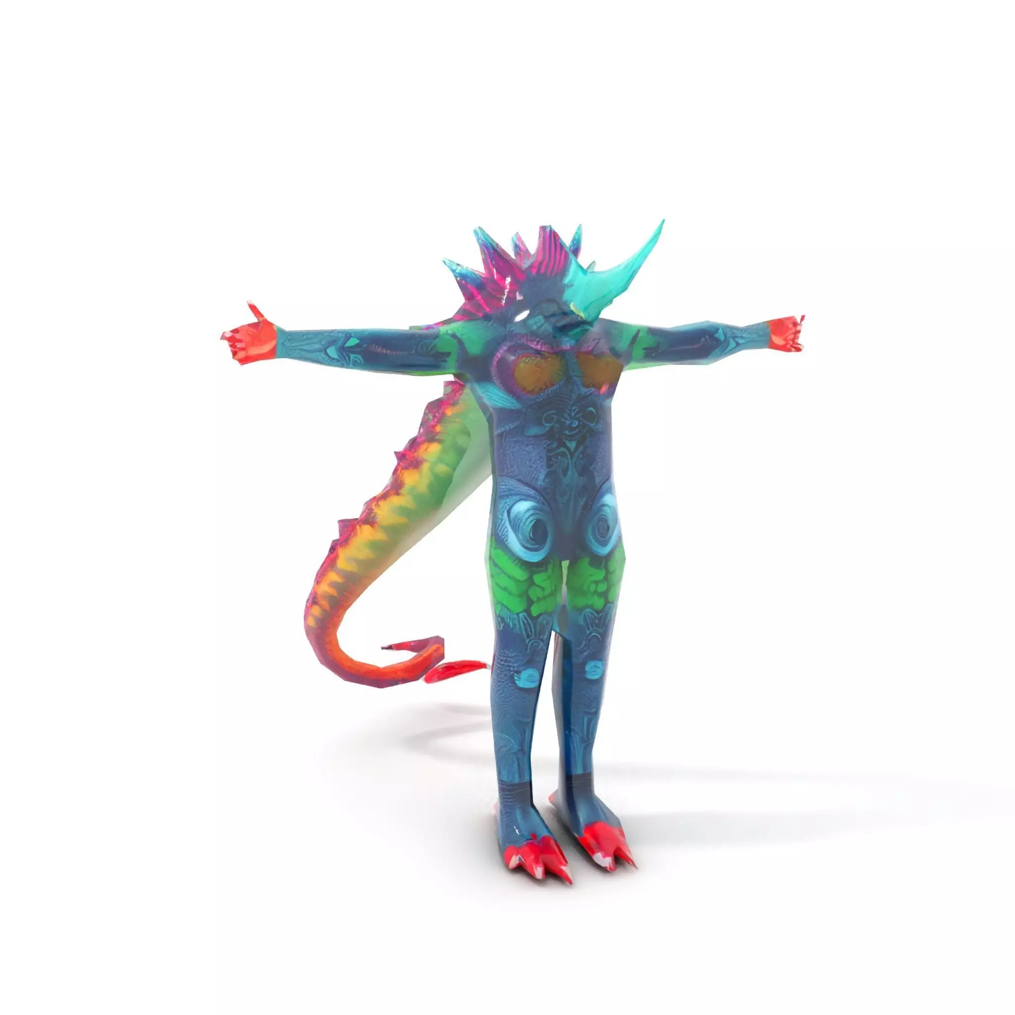 Colorful Reptilian Creature Model Pack Low-poly 3D model_22