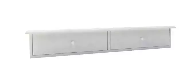 WATSONS BUTLER- Wall Mounted Wood 2 Drawer Storage Shelf - White