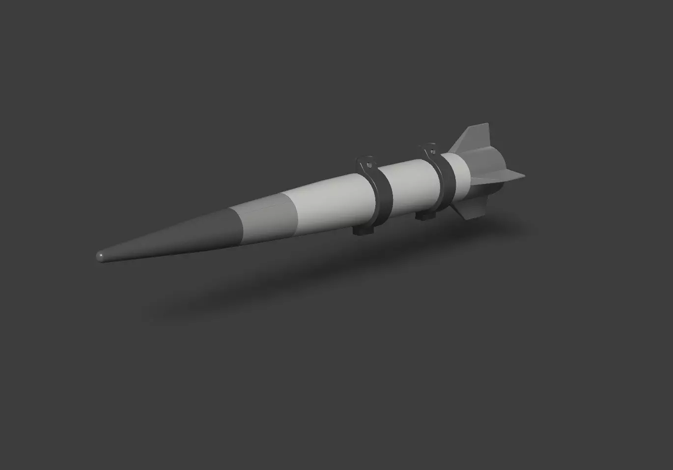 HVP missile Low-poly 3D model