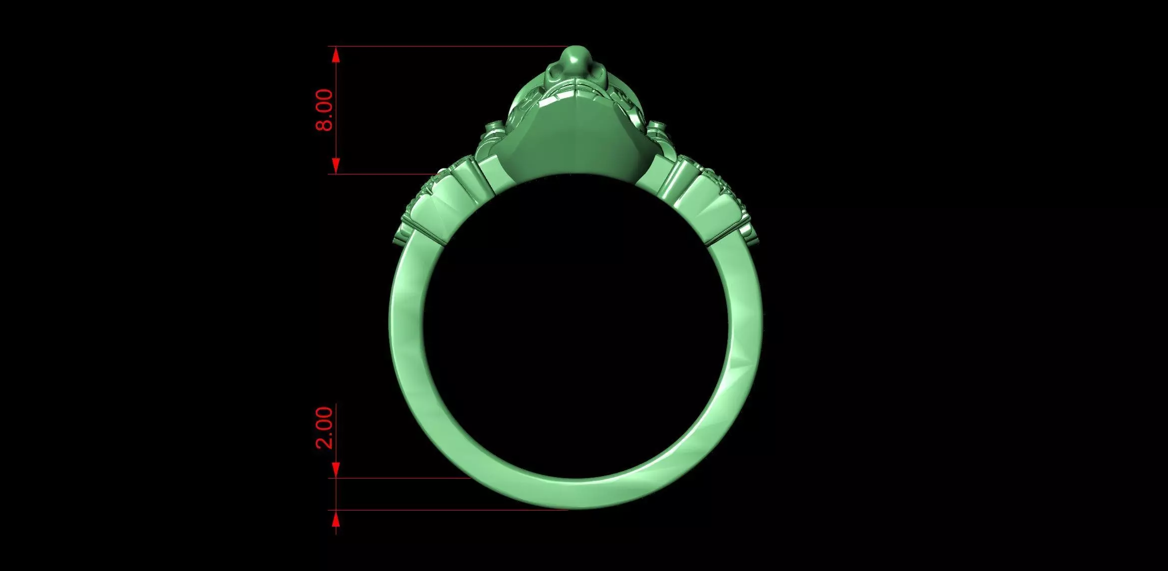 Aztec Warrior Ornamental Mask Pattern Band 3D print model_10