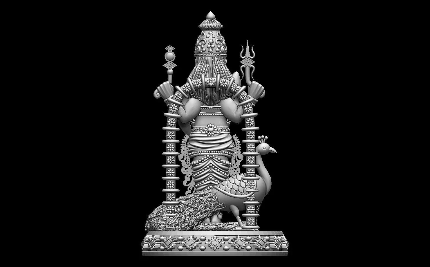 kartikeyji muragan hindu god 3D model_1