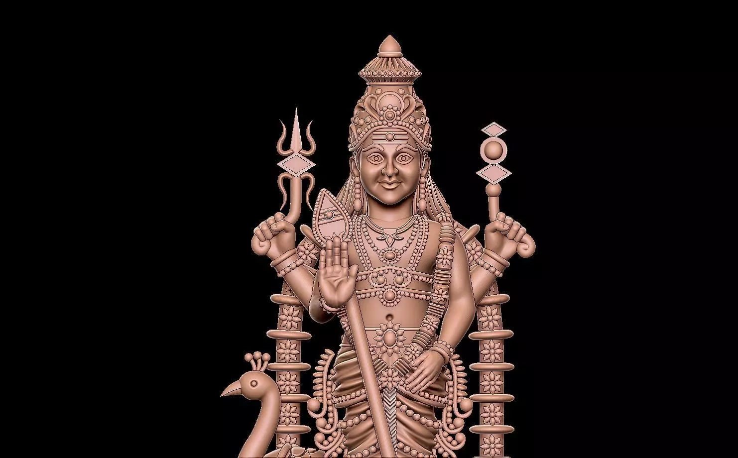kartikeyji muragan hindu god 3D model_4