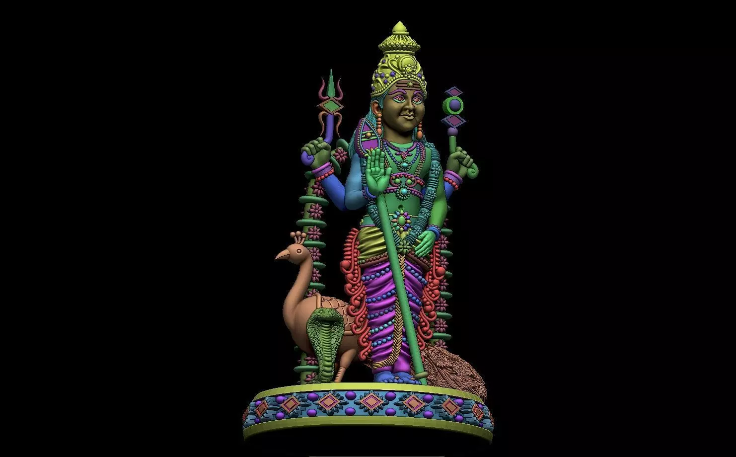 kartikeyji muragan hindu god 3D model_3