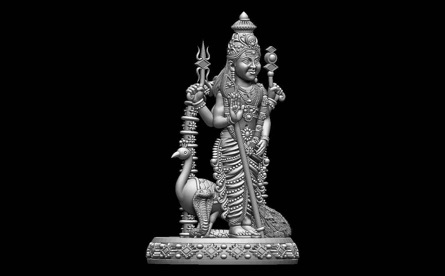 kartikeyji muragan hindu god 3D model_2