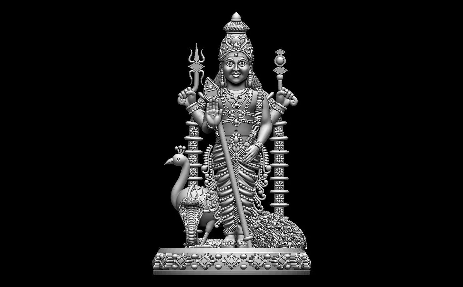 kartikeyji muragan hindu god 3D model_5