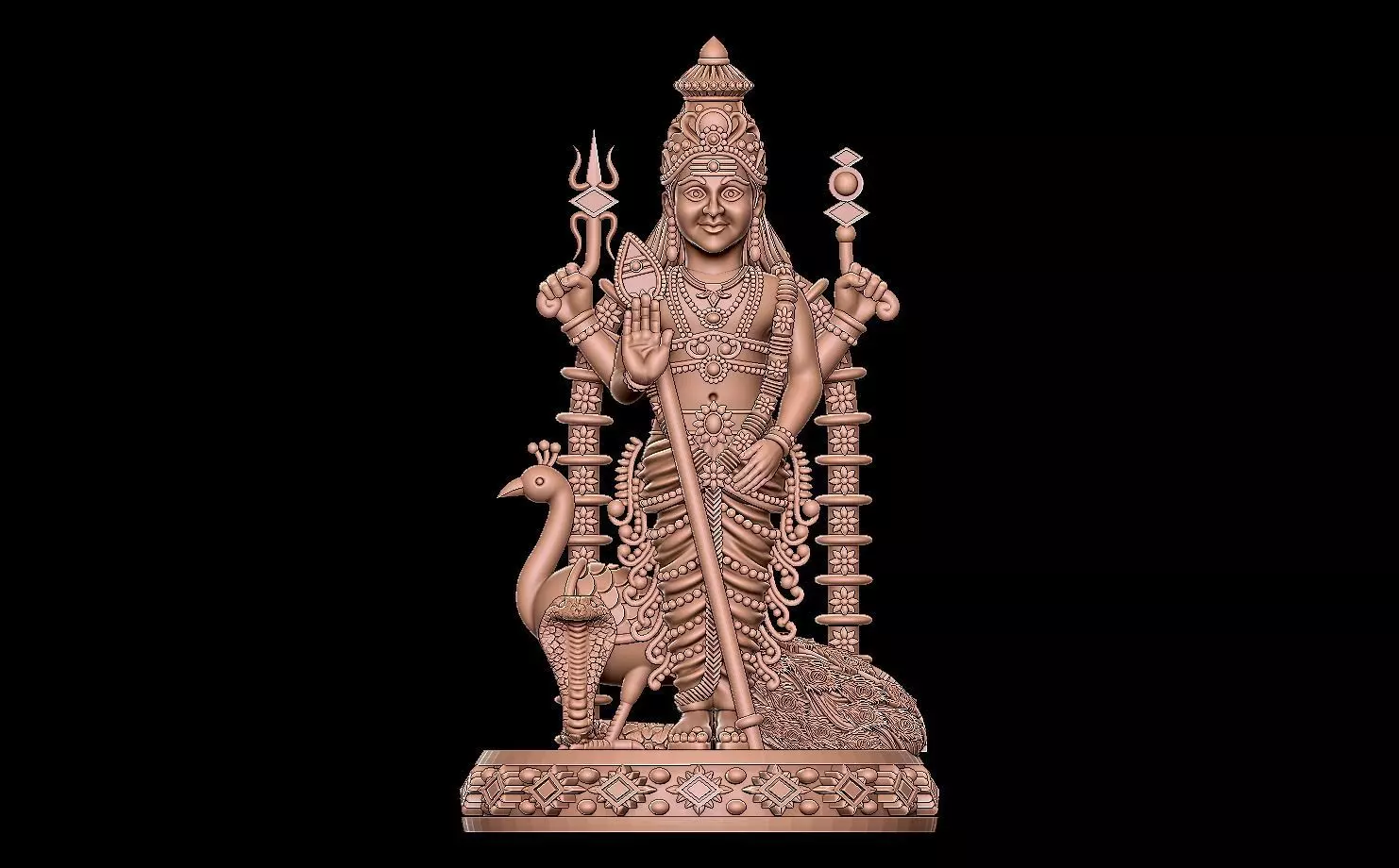 kartikeyji muragan hindu god 3D model_0