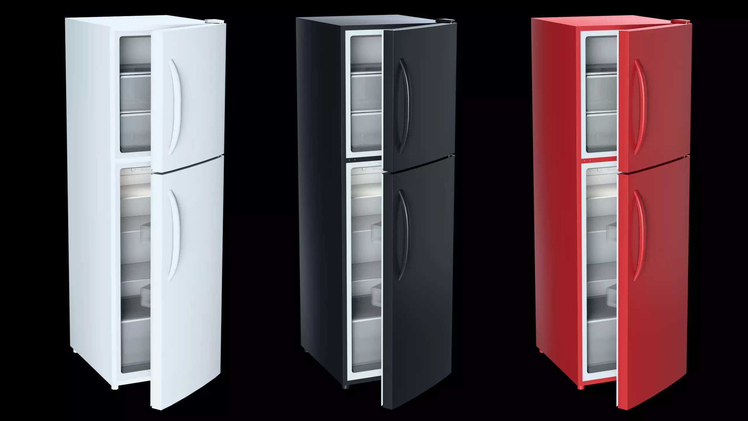 Low Poly Refrigerator Low-poly 3D model_4