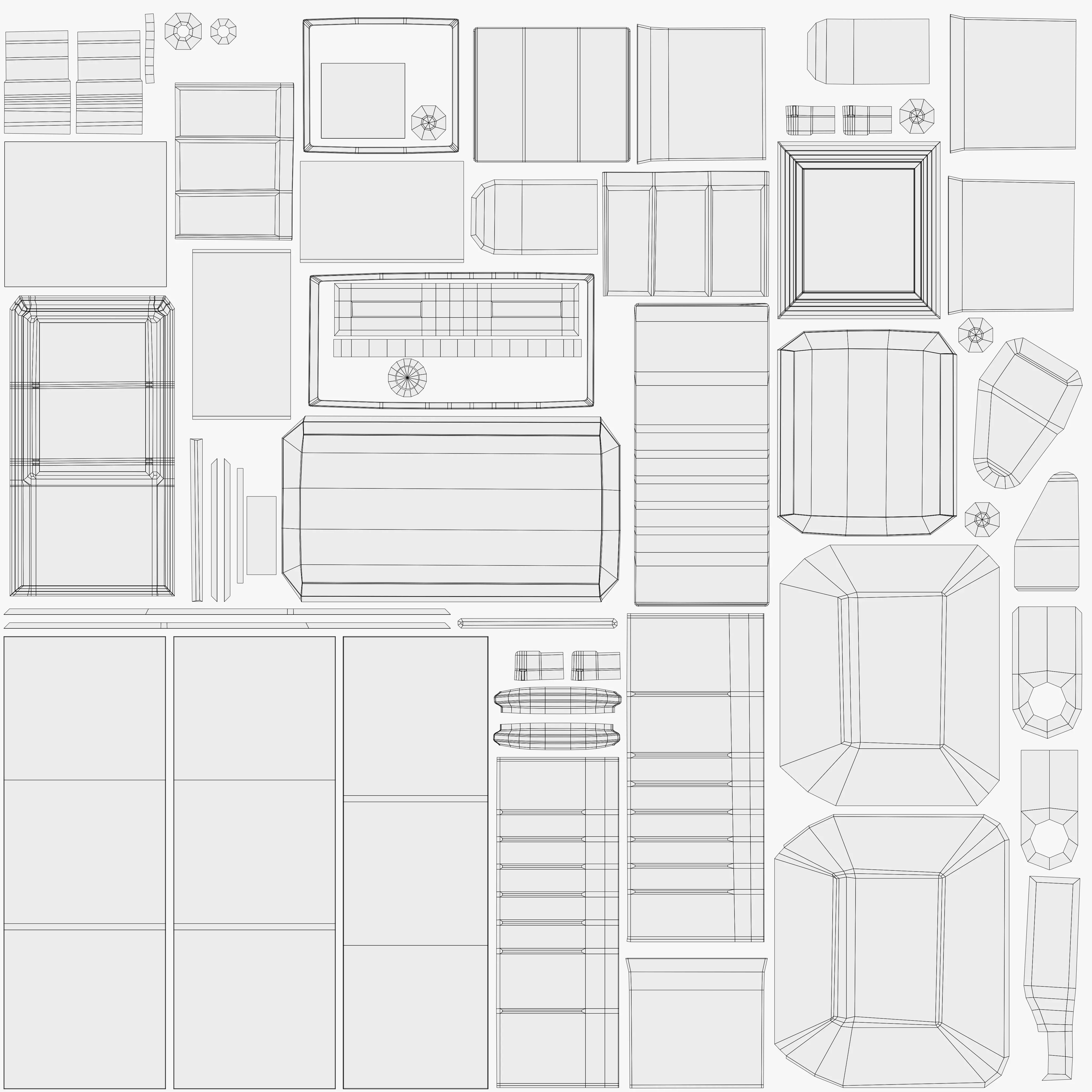 Low Poly Refrigerator Low-poly 3D model_8