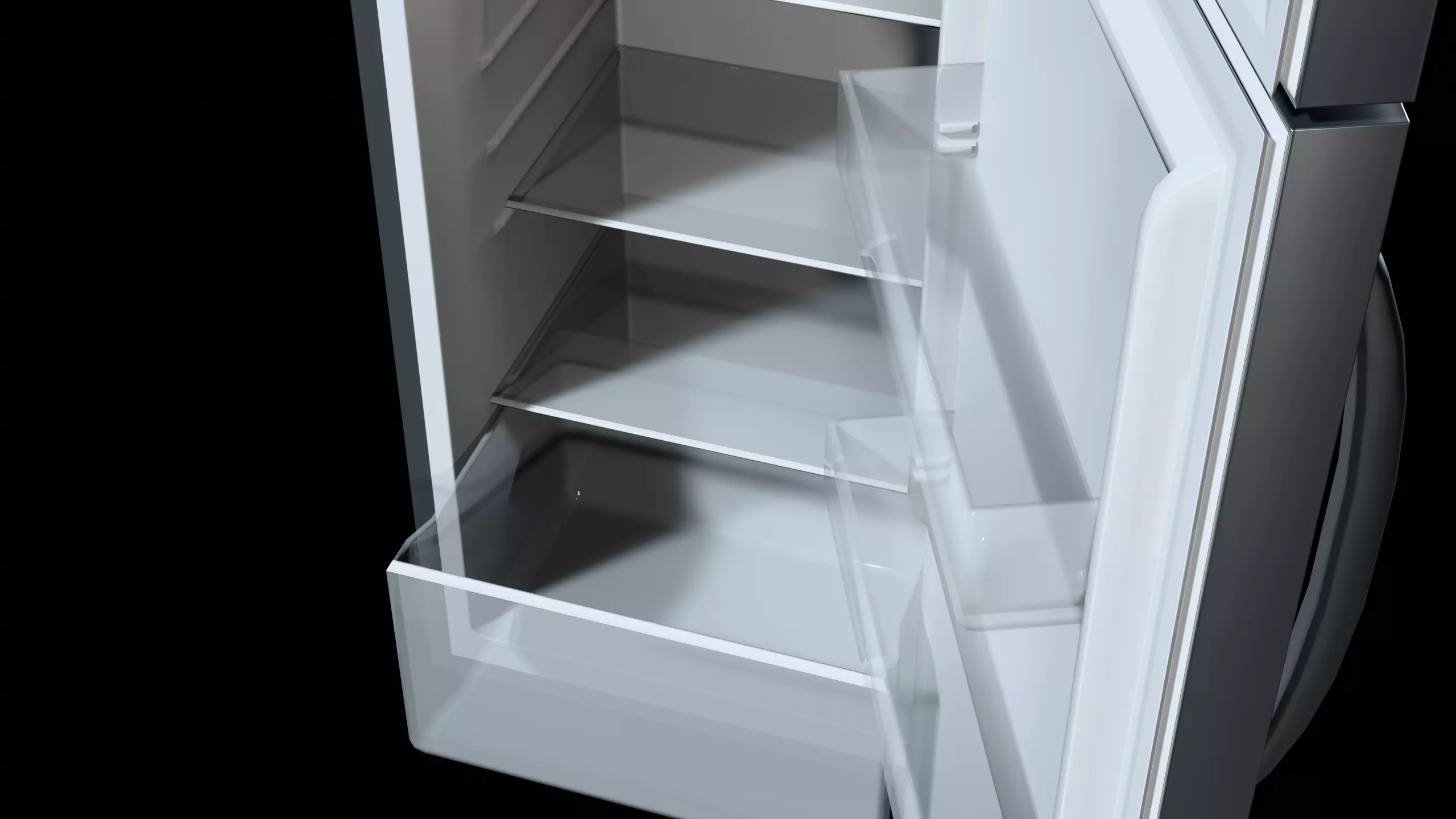 Low Poly Refrigerator Low-poly 3D model_7