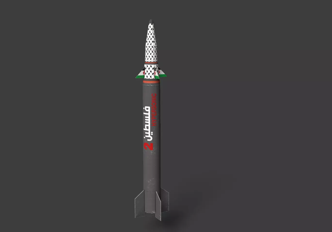 Palestine-2 Hypersonic missile Low-poly 3D model_0
