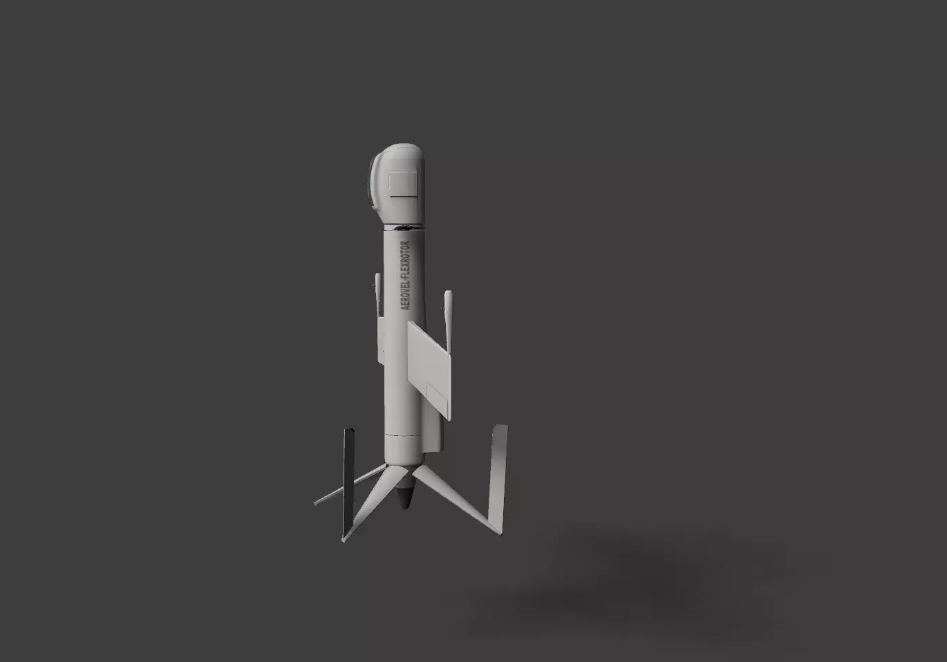 Flexrotor Hovers Drone Low-poly 3D model_1