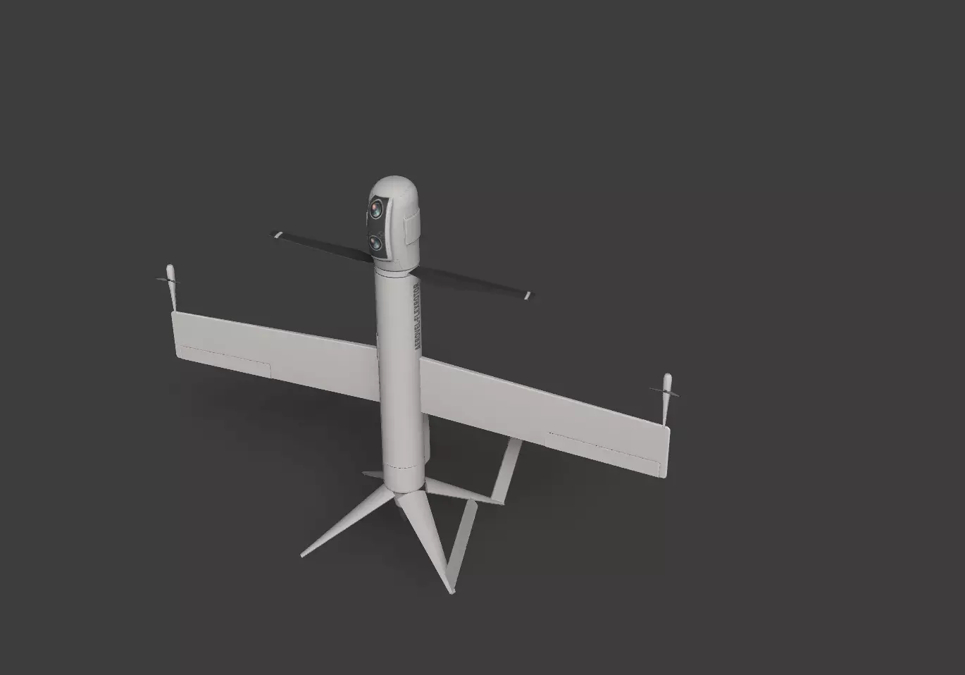 Flexrotor Hovers Drone Low-poly 3D model_0