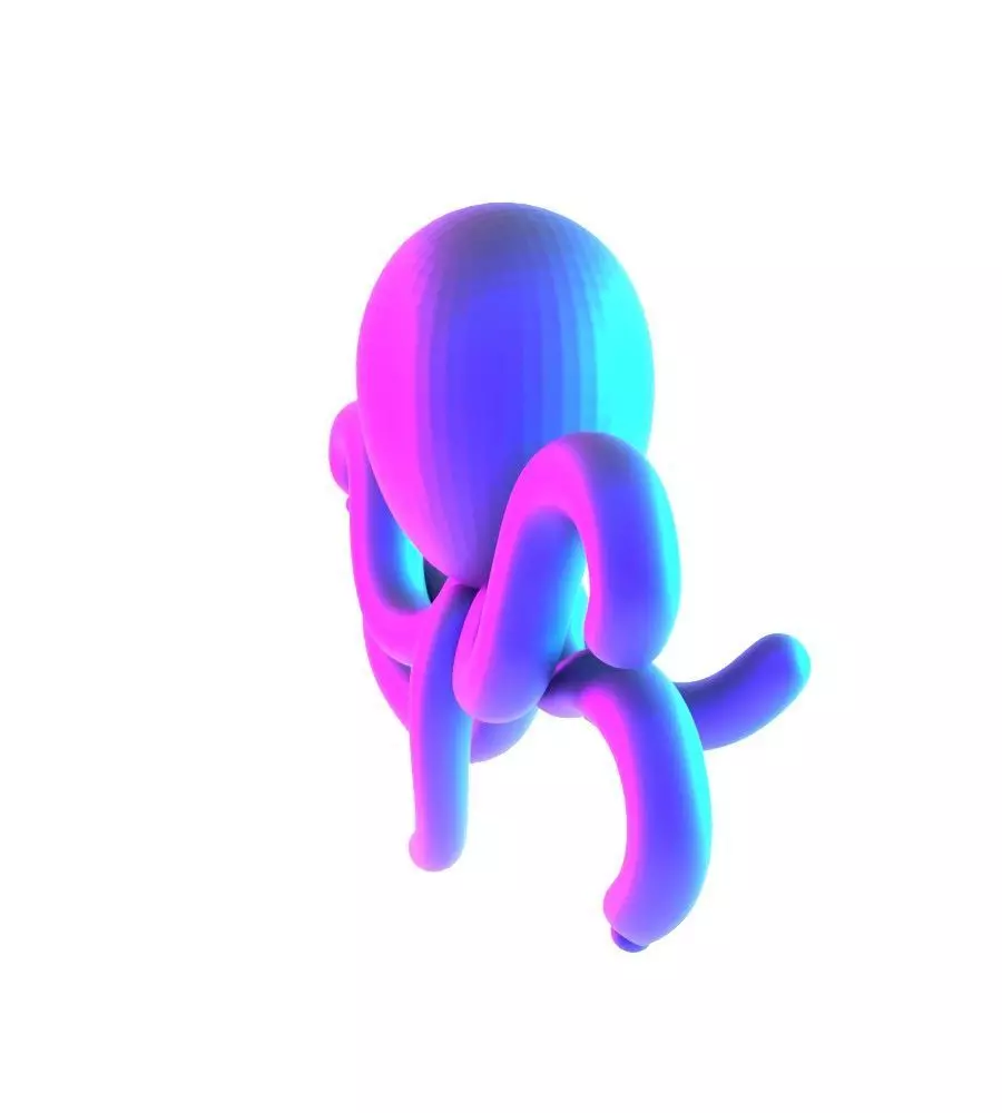 Purple Octopus Balloon Decoration Props Second Life toy 3D print model_5