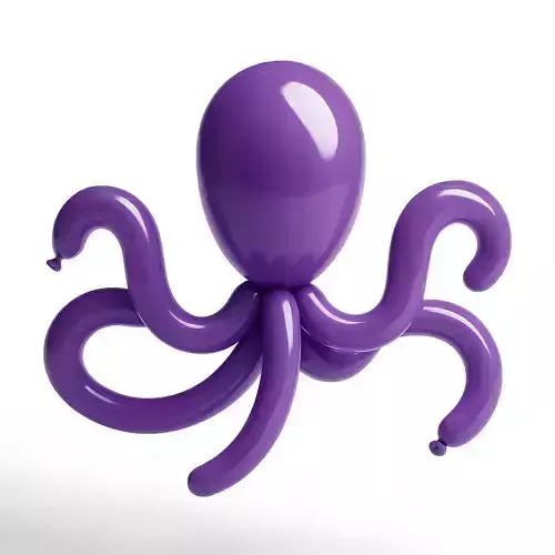 Purple Octopus Balloon Decoration Props Second Life toy 3D print model
