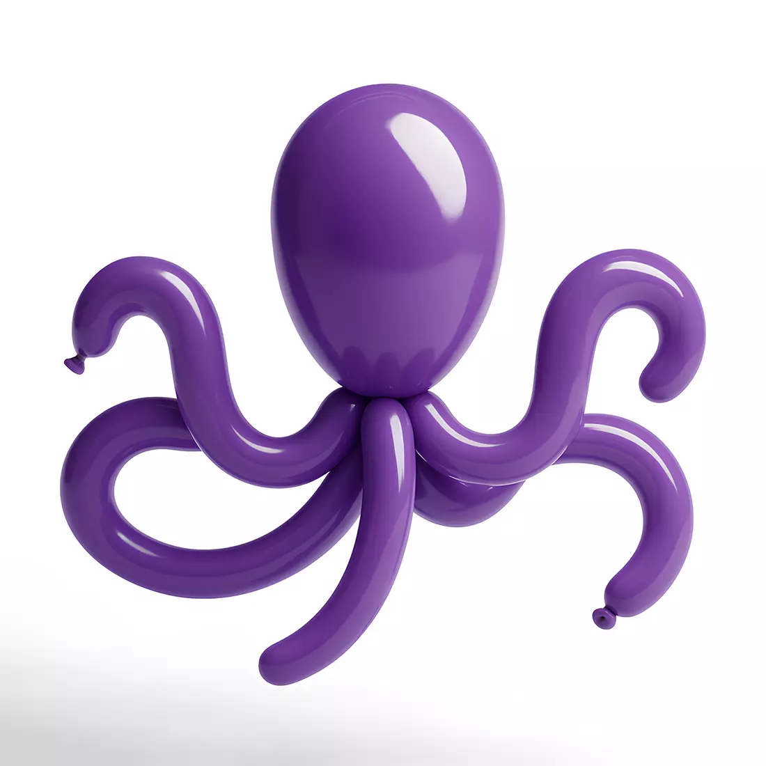 Purple Octopus Balloon Decoration Props Second Life toy 3D print model_0