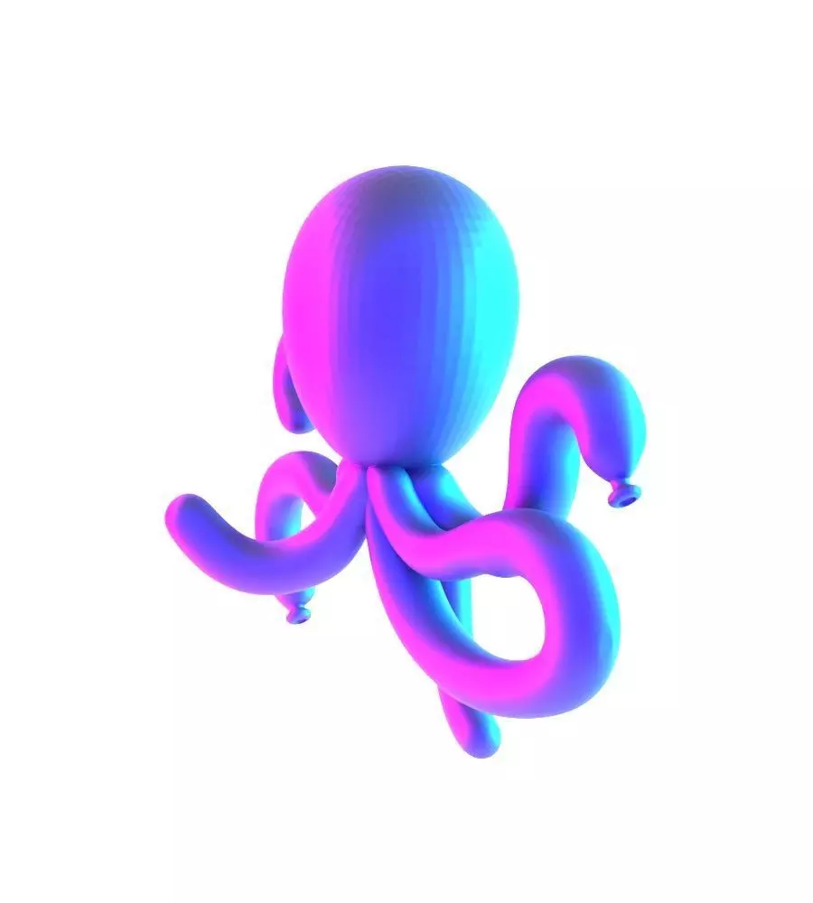 Purple Octopus Balloon Decoration Props Second Life toy 3D print model_15
